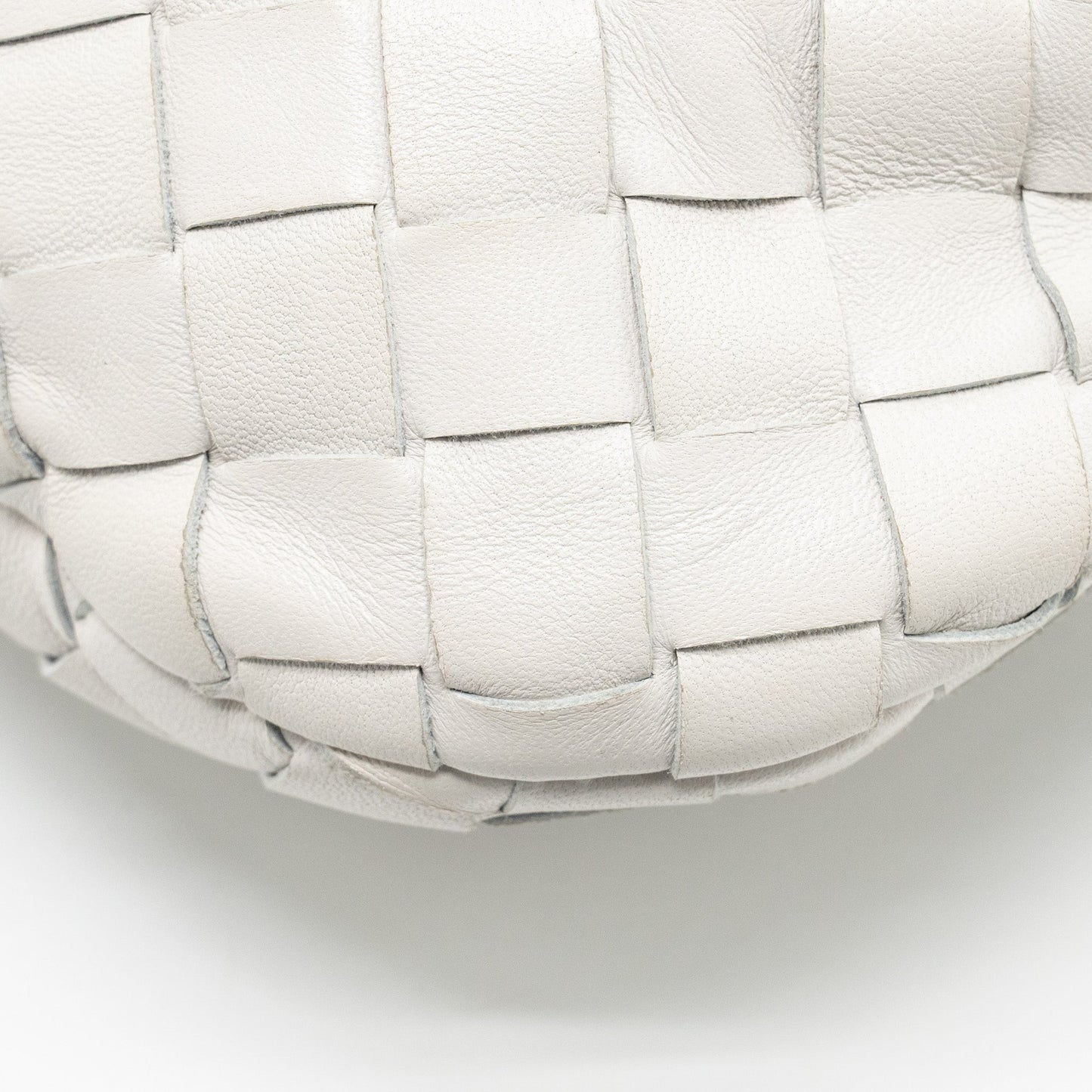 Bottega Veneta Mini Jodie Lambskin Chalk SHW