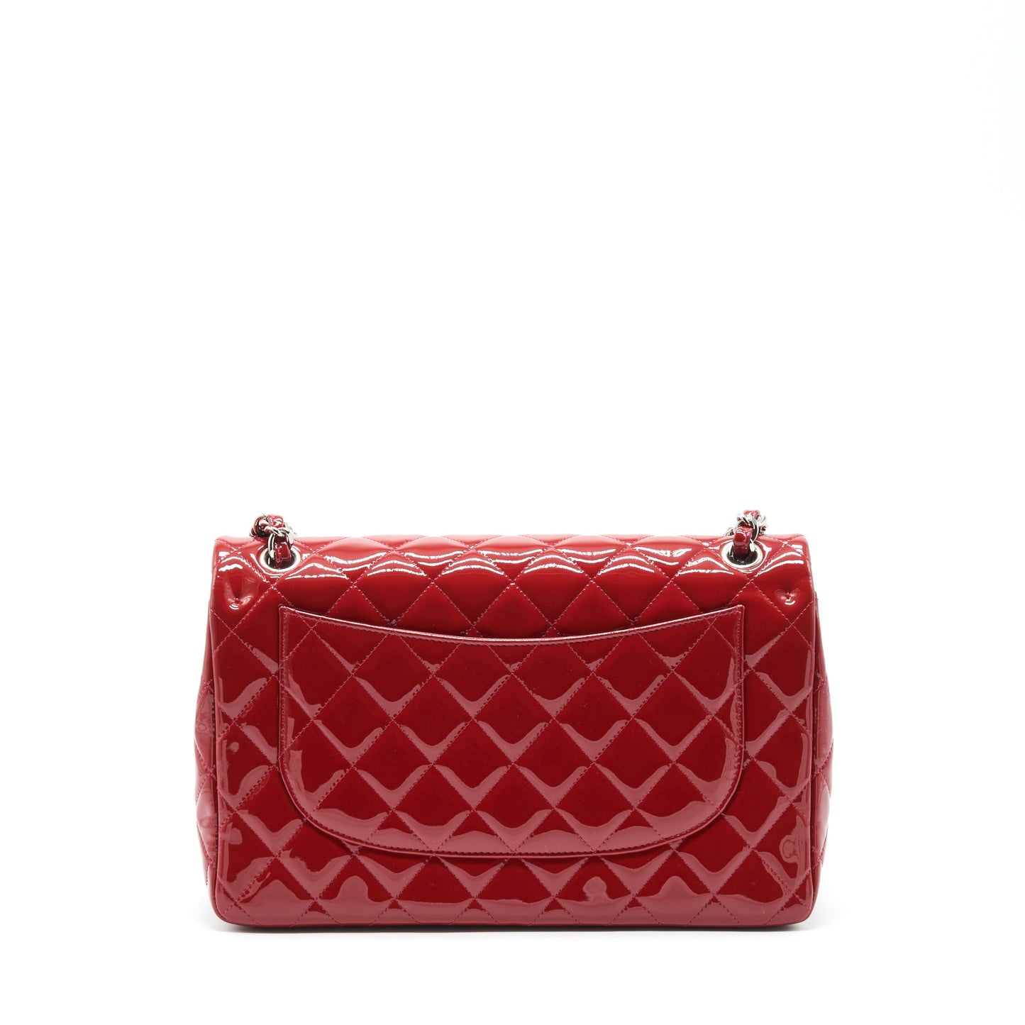 Chanel Jumbo Classic Flap Bag Patent Red SHW