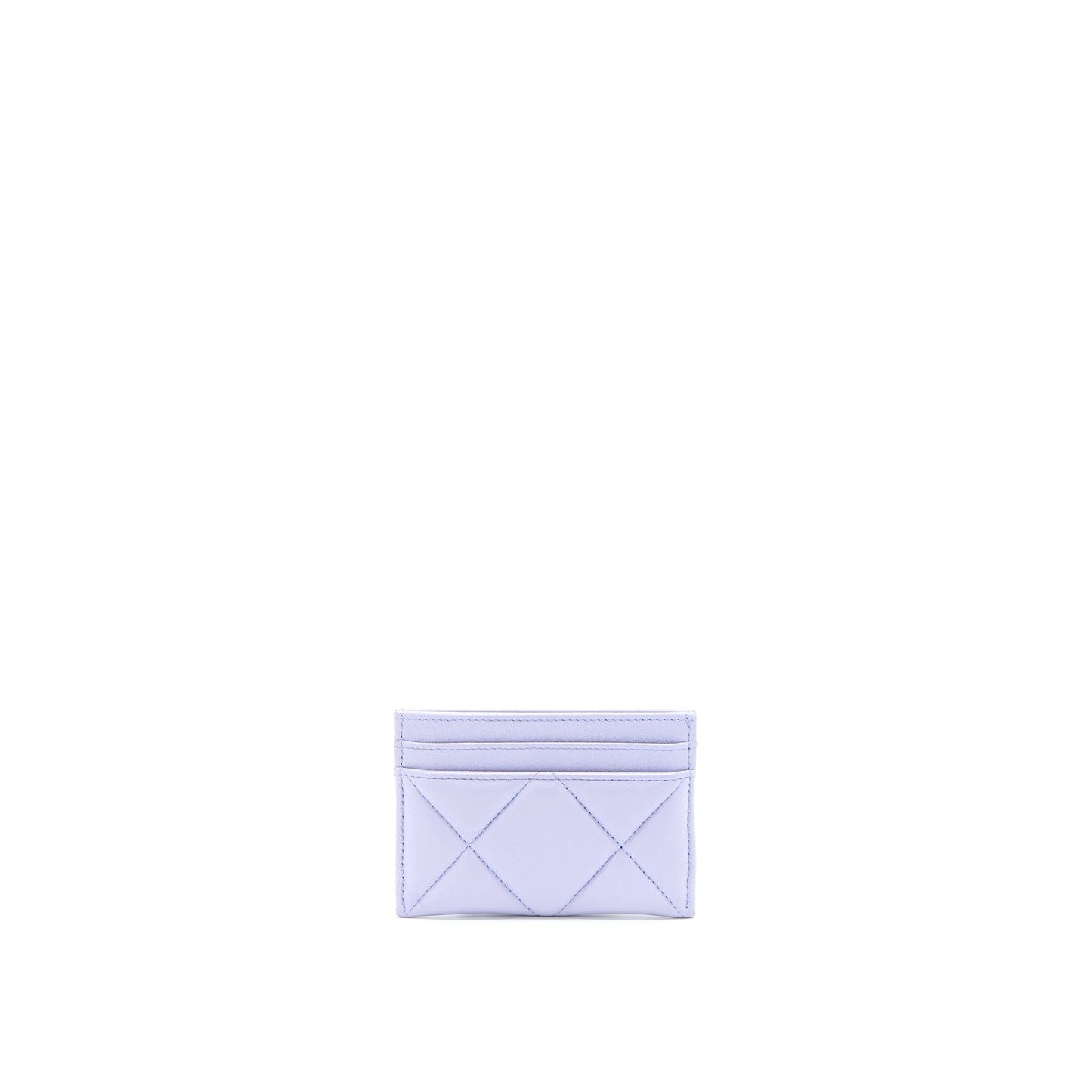 Chanel 19 Card Holder Lambskin Light Purple GHW