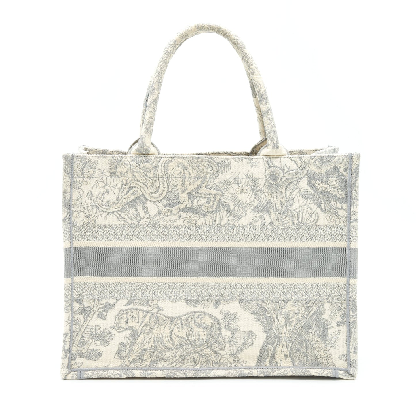 Luxury Dior Medium Luxury Dior Book Tote Grey Toile De Jouy Embroidery