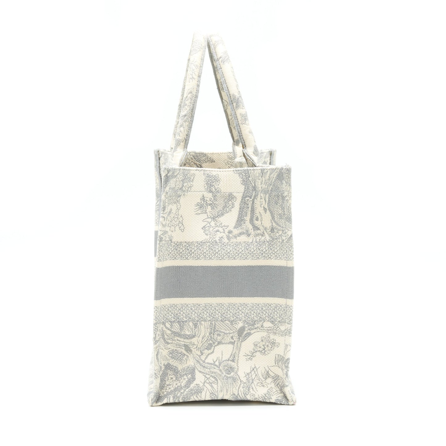 Luxury Dior Medium Luxury Dior Book Tote Grey Toile De Jouy Embroidery