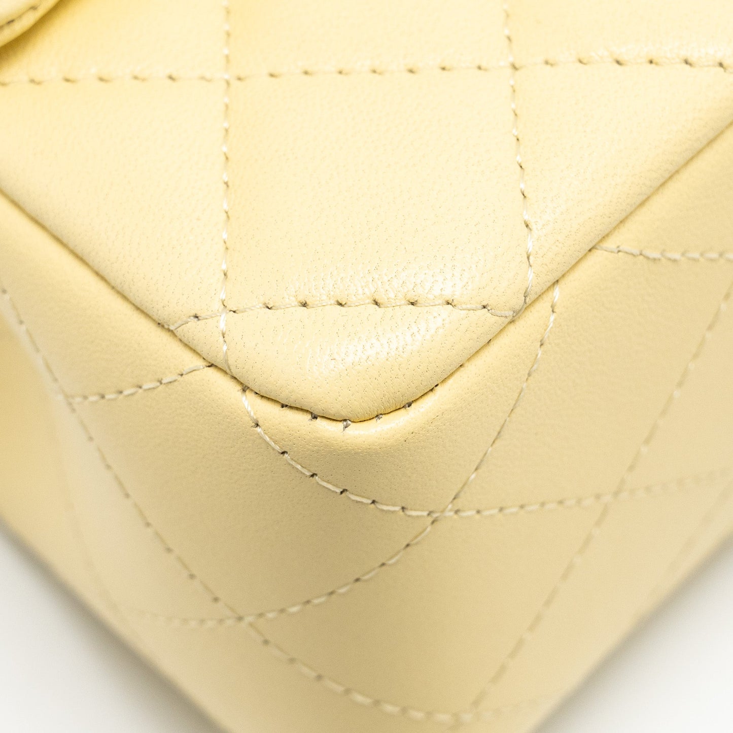 Chanel Mini Rectangular Flap Bag Lambskin Yellow LGHW