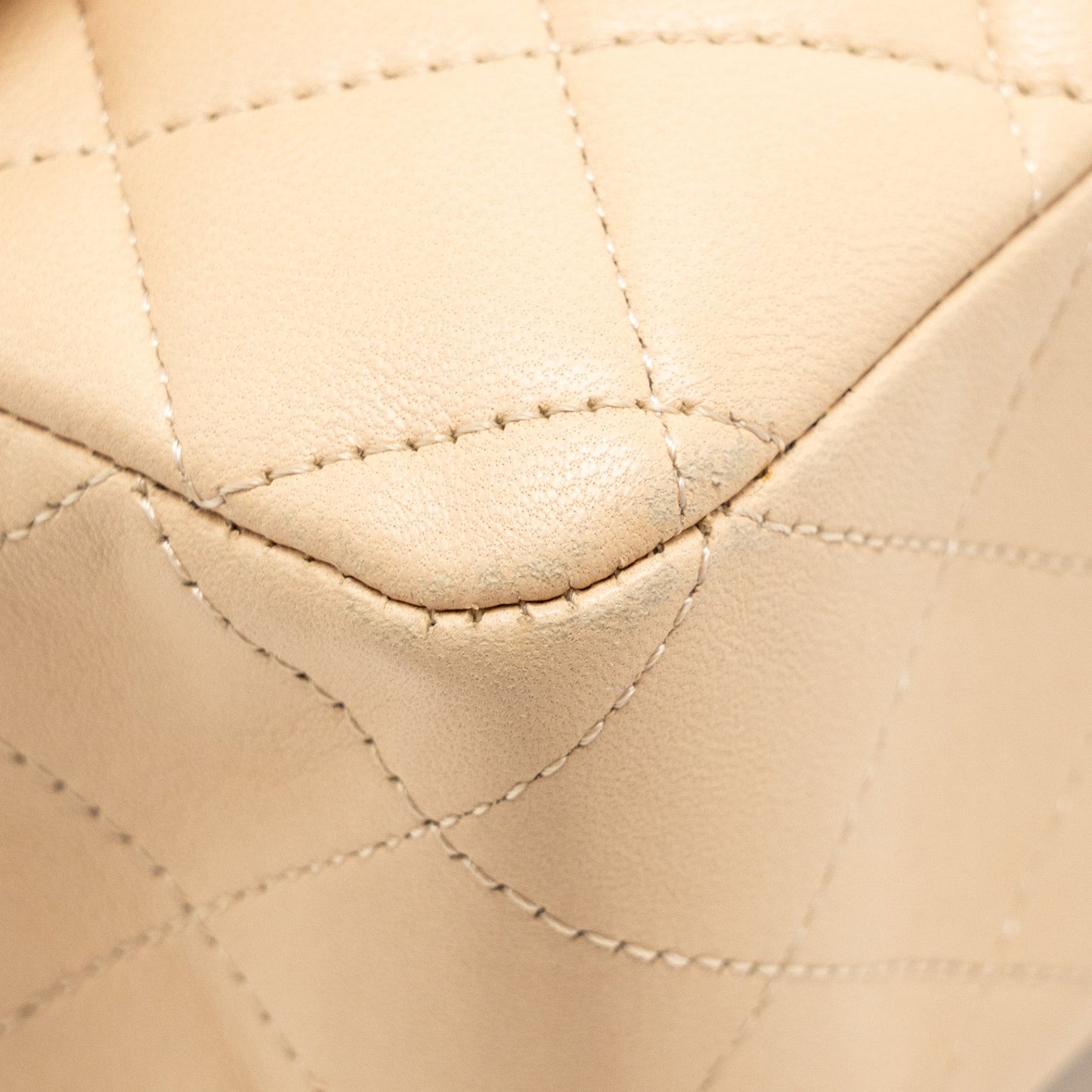 Chanel Medium Double Flap Bag Lambskin Beige GHW