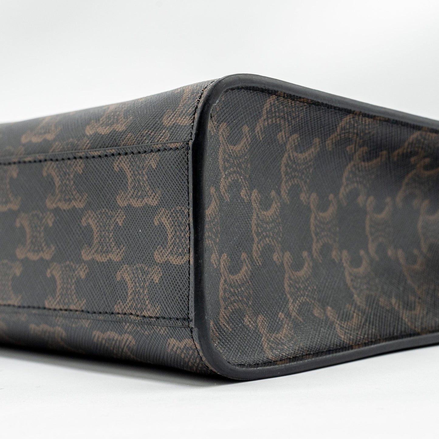 Celine Vertical Cabas in Triomphe Canvas Black / Multicolour GHW