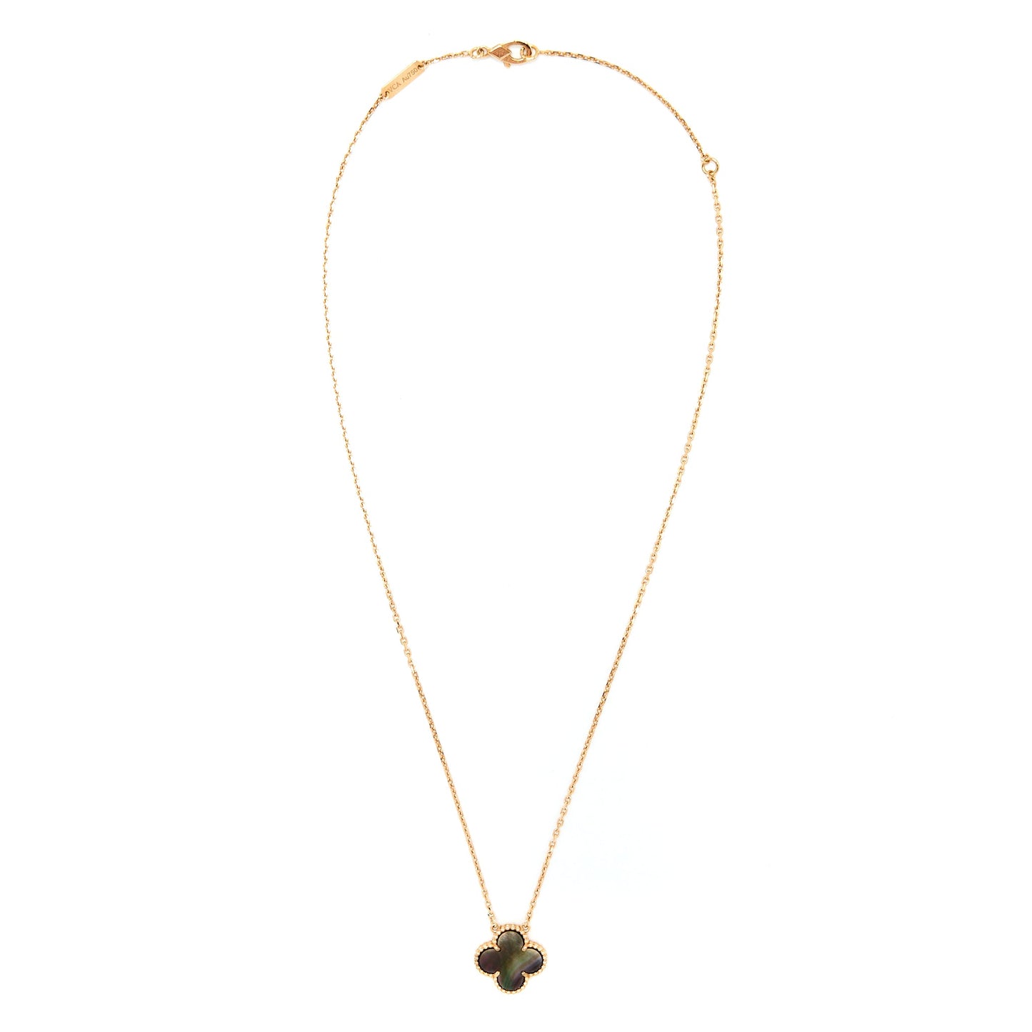 Van Cleef & Arpels Vintage Alhambra Pendant Mother of Pearl Grey Rose Gold