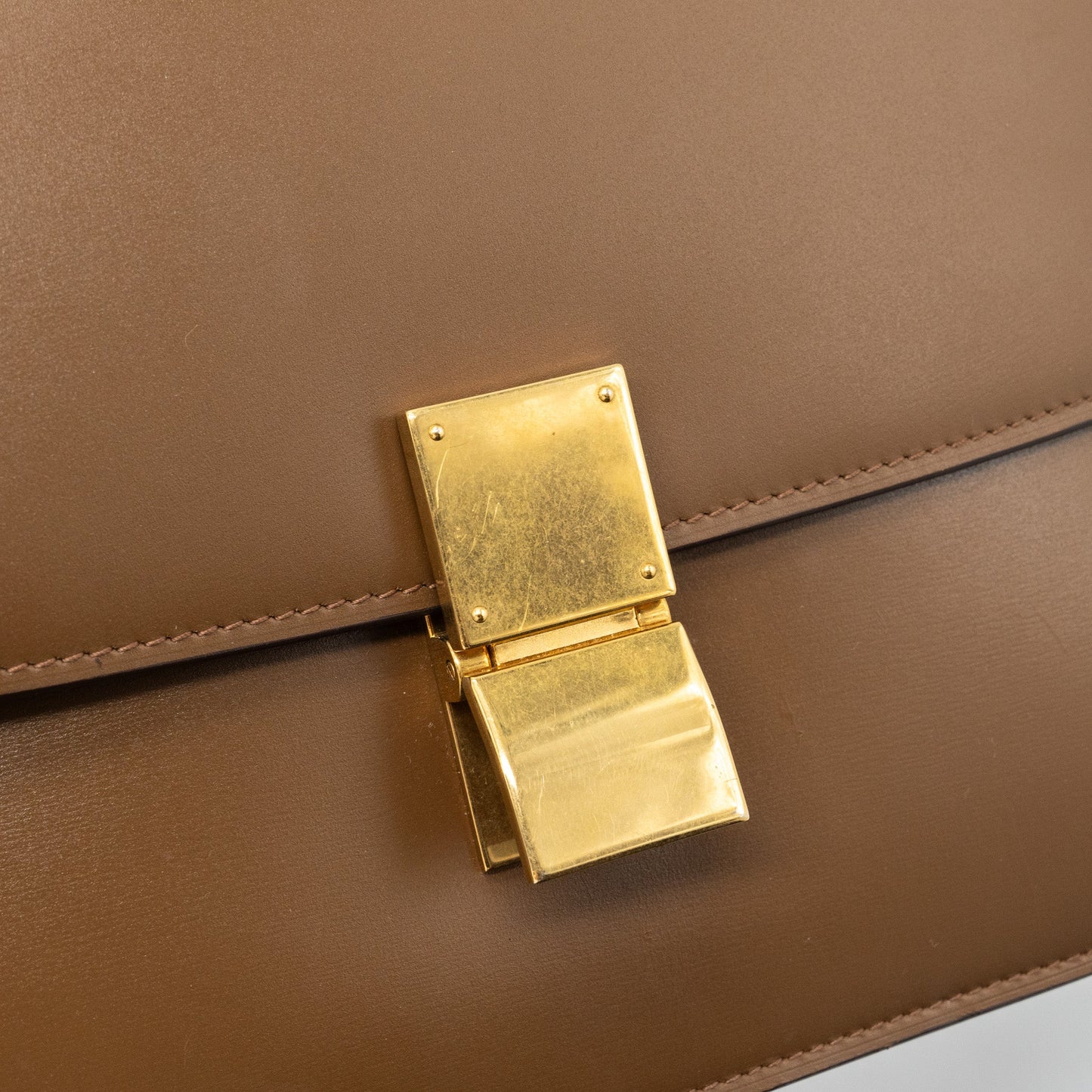 Celine Medium Box Calfskin Camel GHW