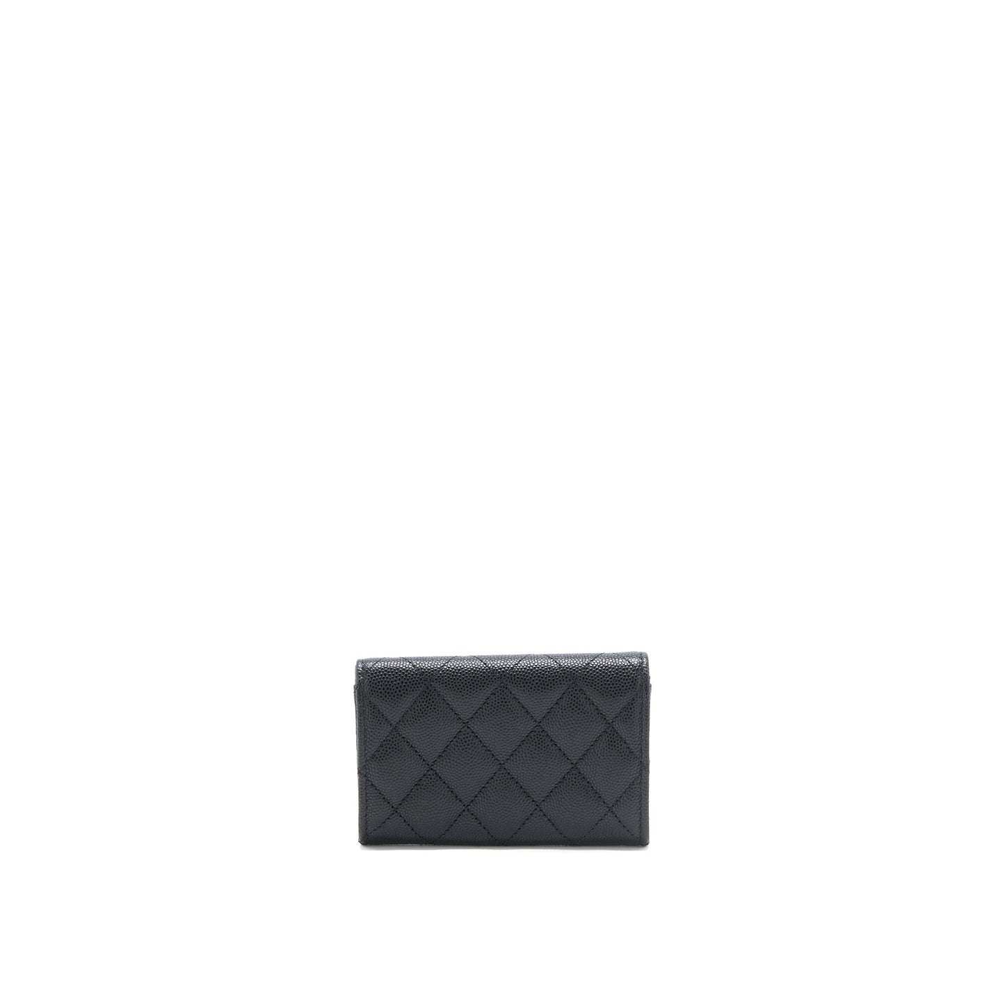 Chanel 23P Detailed Logo Flap Card Holder Caviar Black LGHW (Microchip)