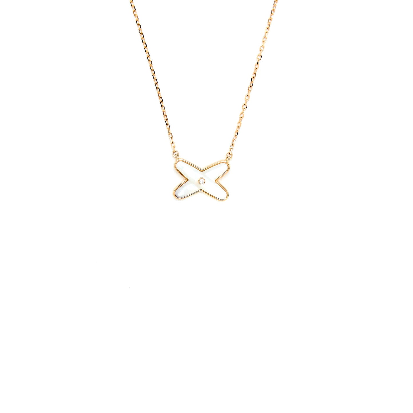 Chaumet Necklace With Mother of Pearl And Diamonds Liens Rose Gold