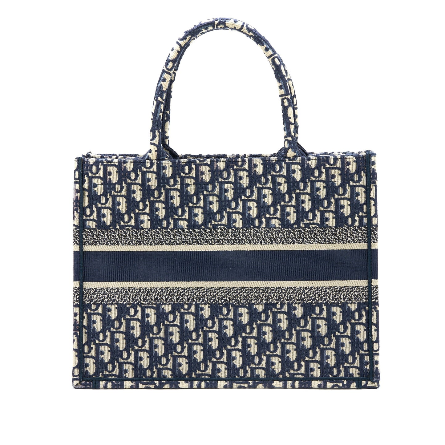 Luxury Dior Medium Book Tote Blue Oblique Embroidery