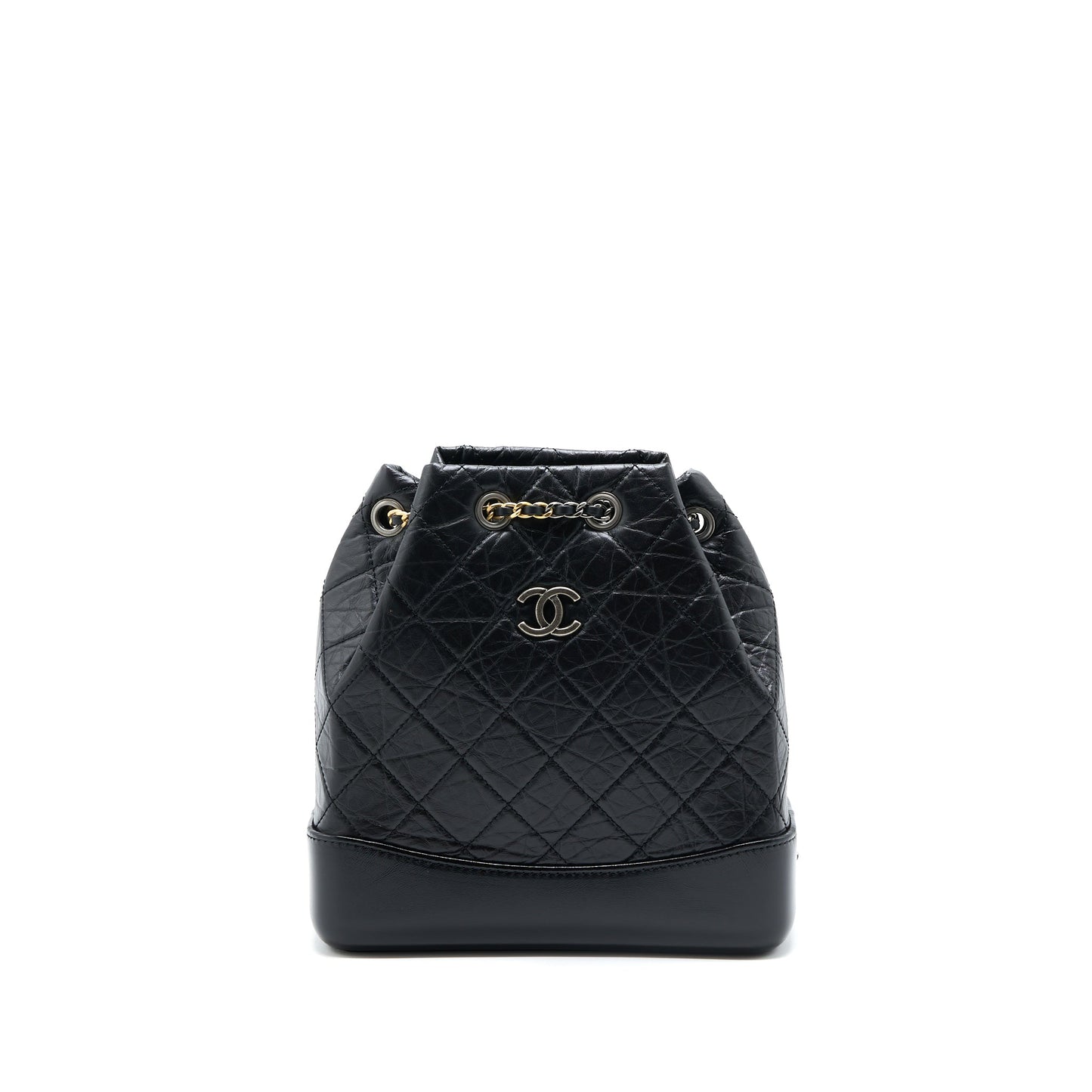 Chanel Small Gabrielle Backpack Aged Calfskin Black Multicolour Hardware (Microchip)