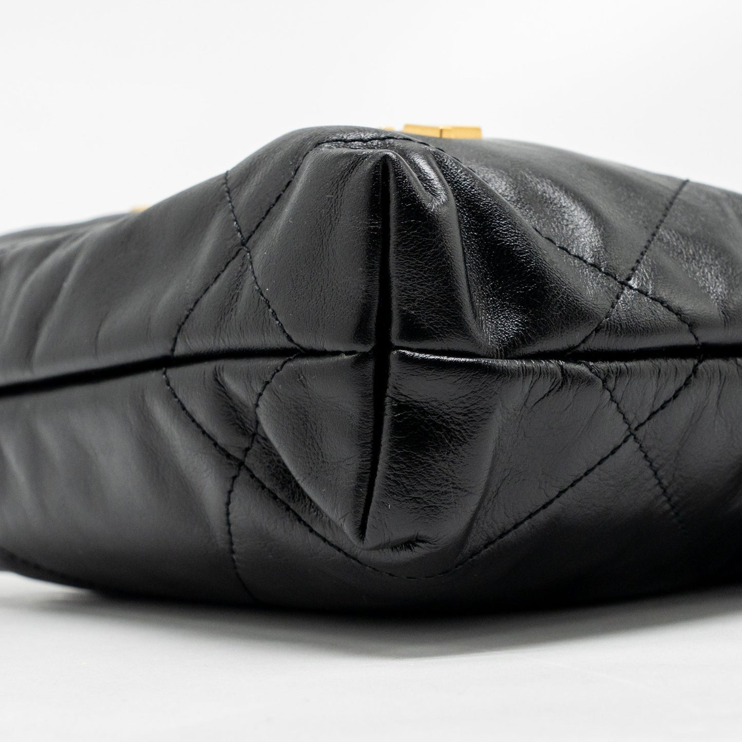 Chanel Mini 22 Bag Shiny Calfskin Black GHW (Microchip)