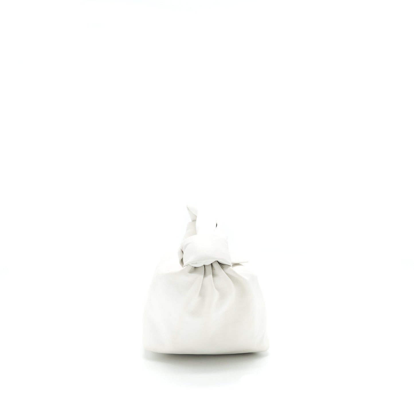 Bottega Veneta Double Knot Leather Shoulder Bag White