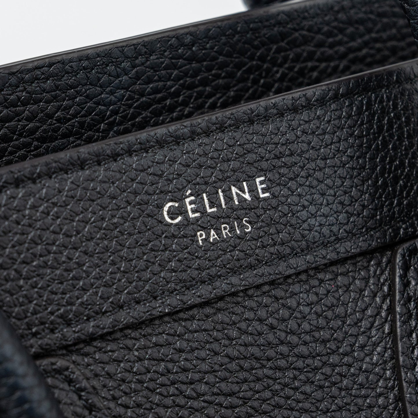 Celine Nano Luggage Bag Calfskin Black SHW