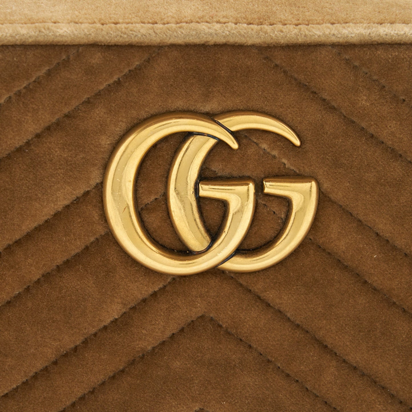 Gucci GG Marmont Camera Bag Velvet Gold Tan GHW