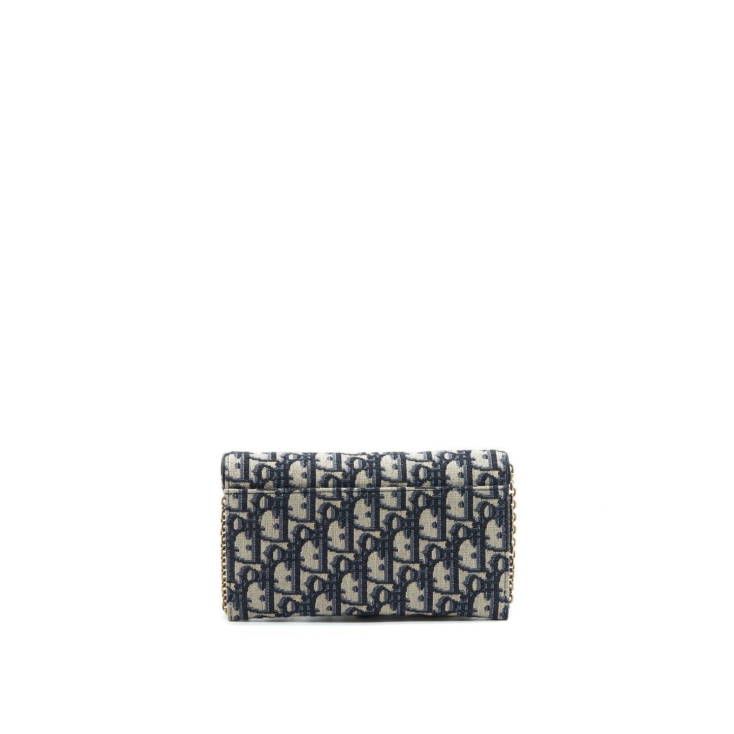 Luxury Dior Oblique Jacquard Saddle Wallet with Chain