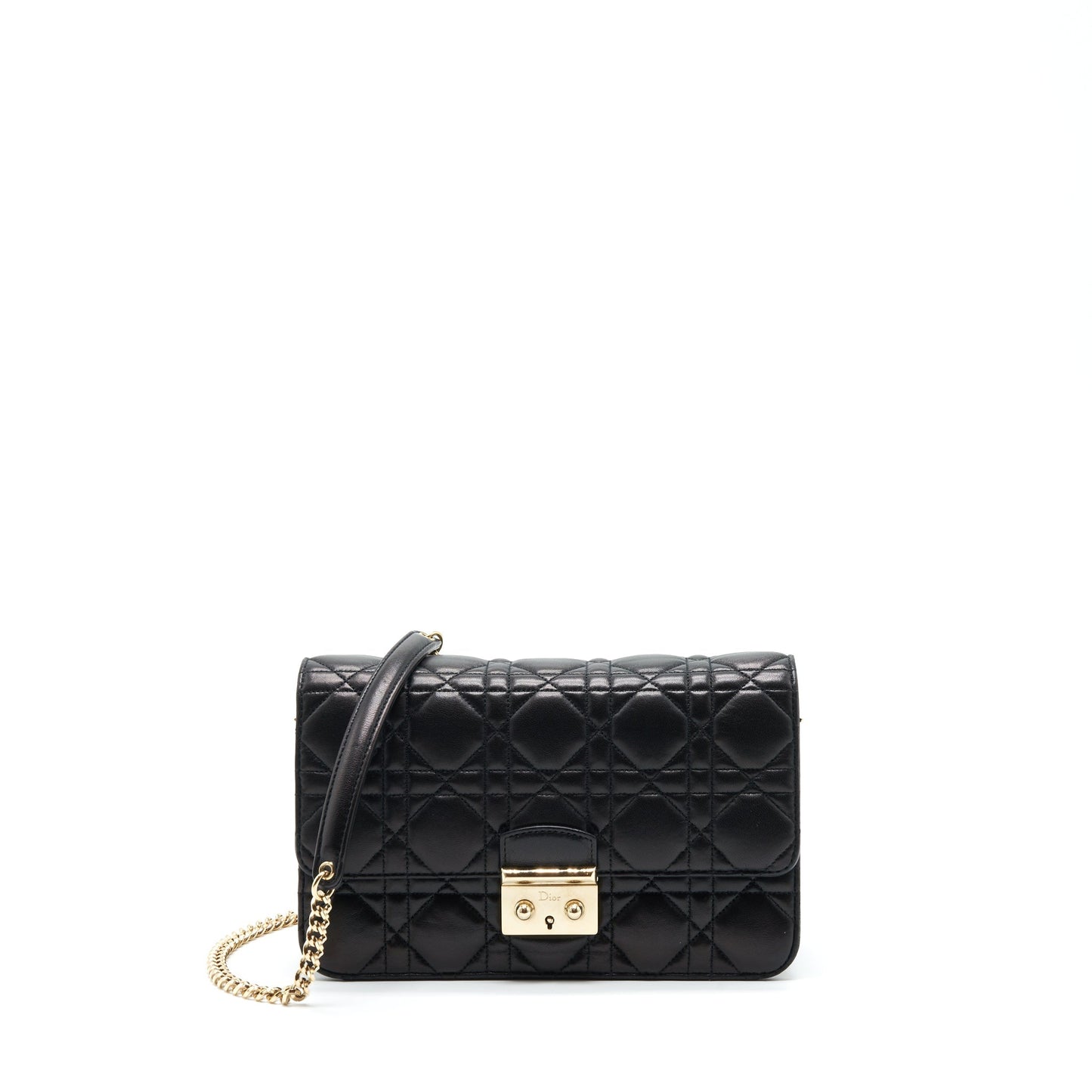 Luxury Dior Miss Luxury Dior Mini Crossbody Chain Bag Lambskin Black LGHW