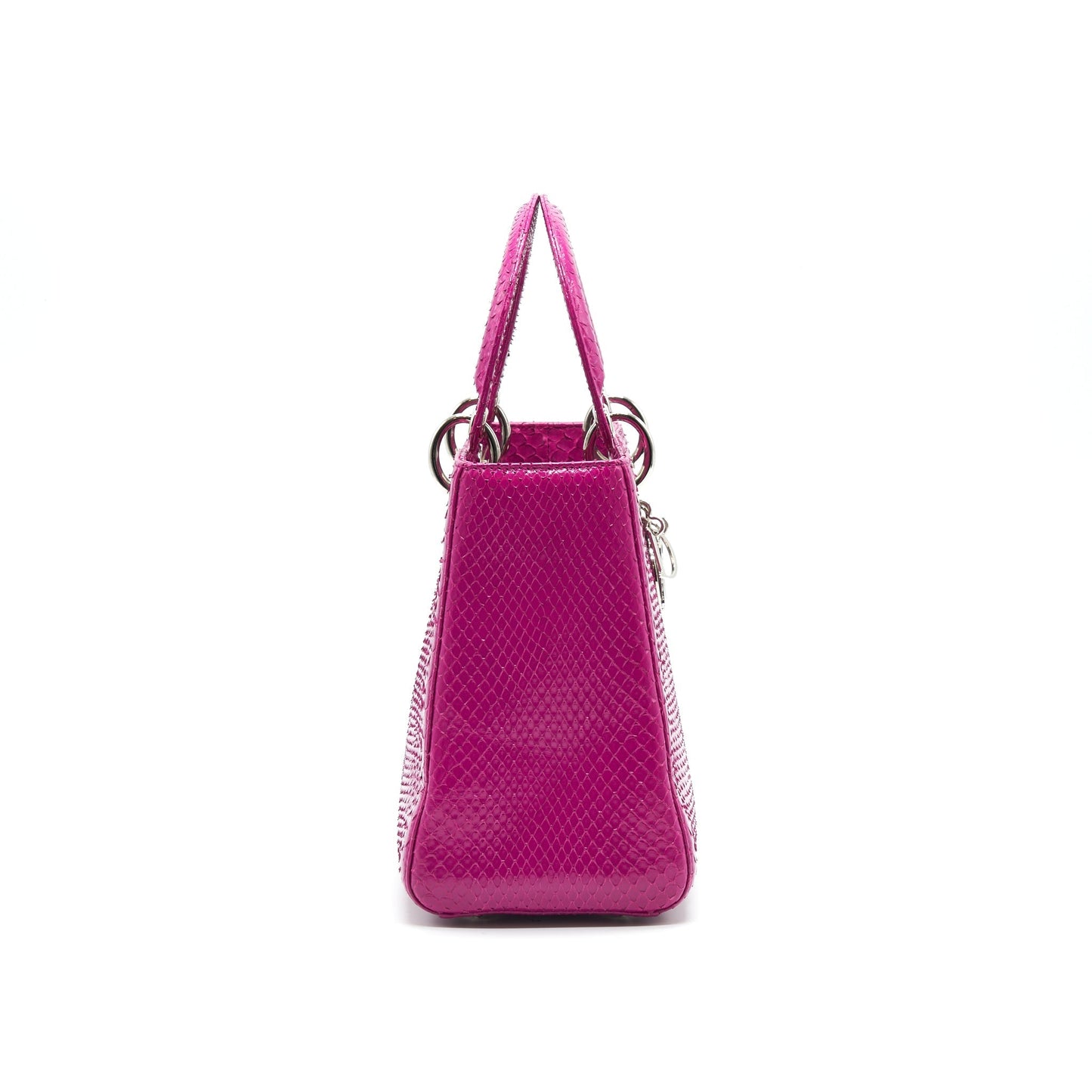 Luxury Dior Python Medium Lady Luxury Dior Bag Plum Pink SHW