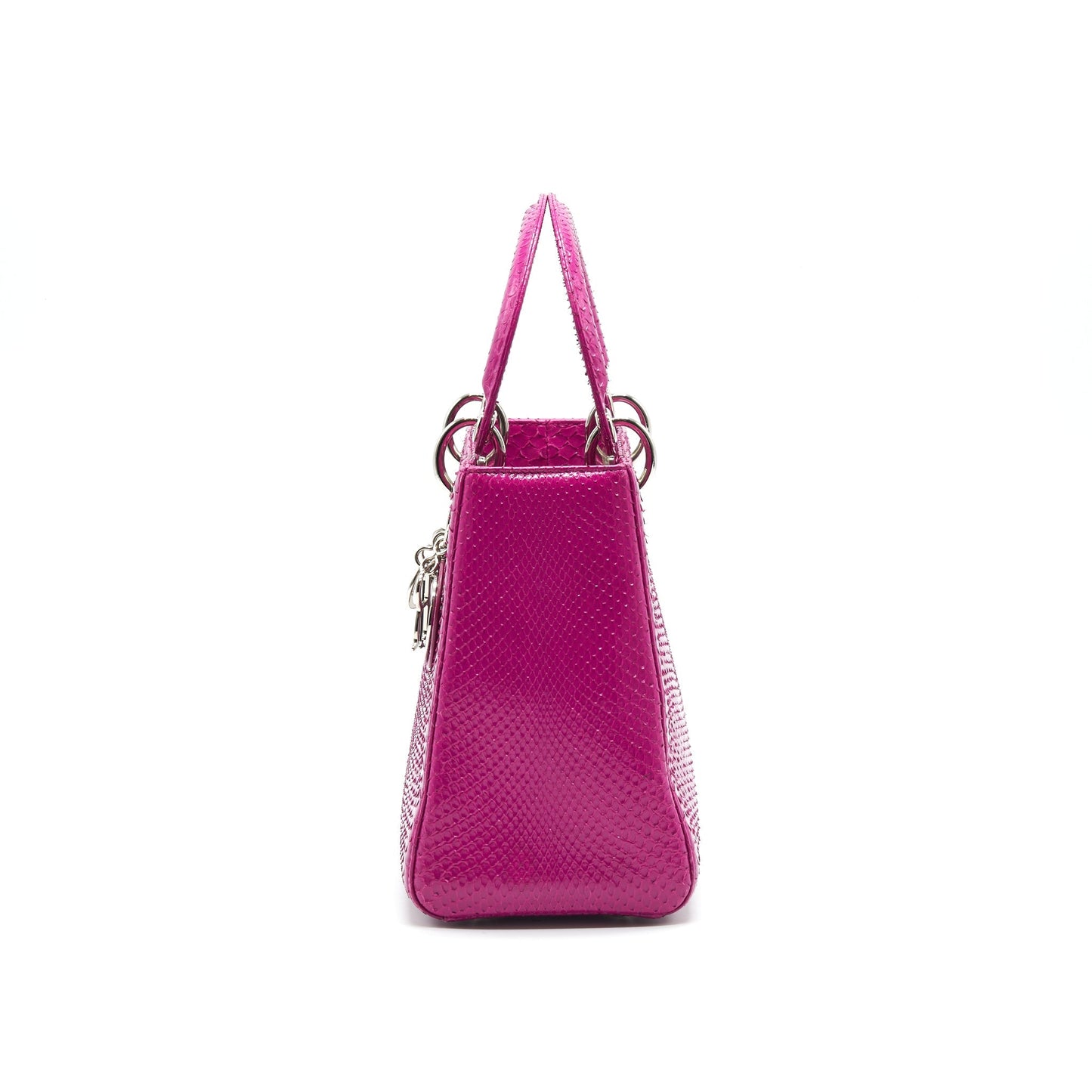Luxury Dior Python Medium Lady Luxury Dior Bag Plum Pink SHW