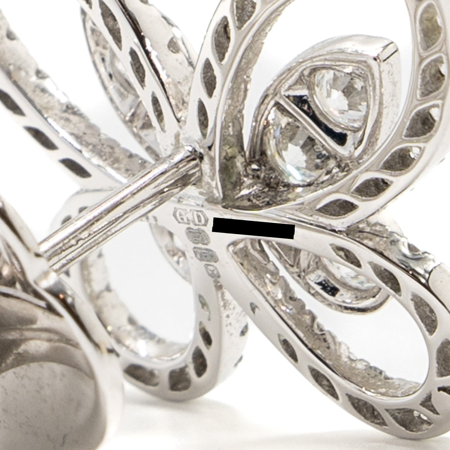 Graff Butterfly Silhouette Diamond Mini Stud Earrings White Gold