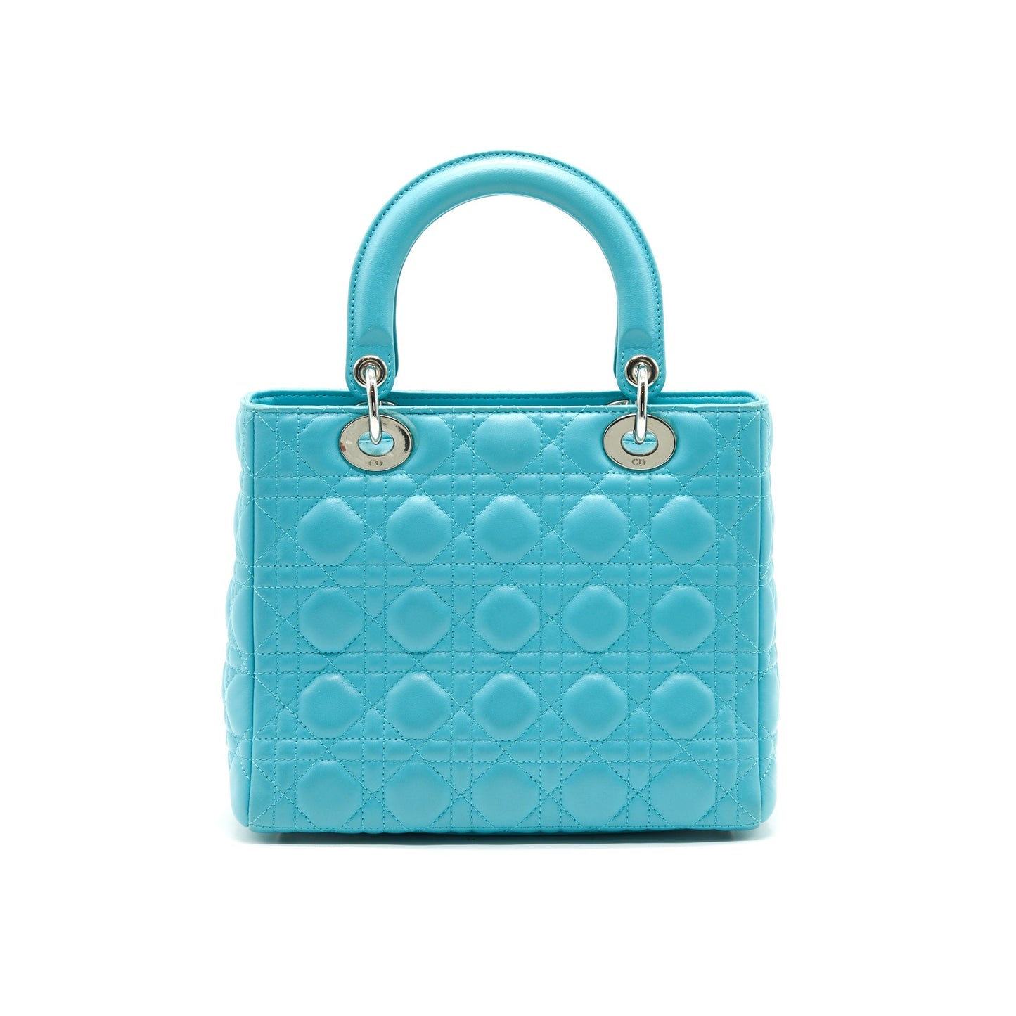 Luxury Dior Medium Lady Luxury Dior Lambskin Blue SHW