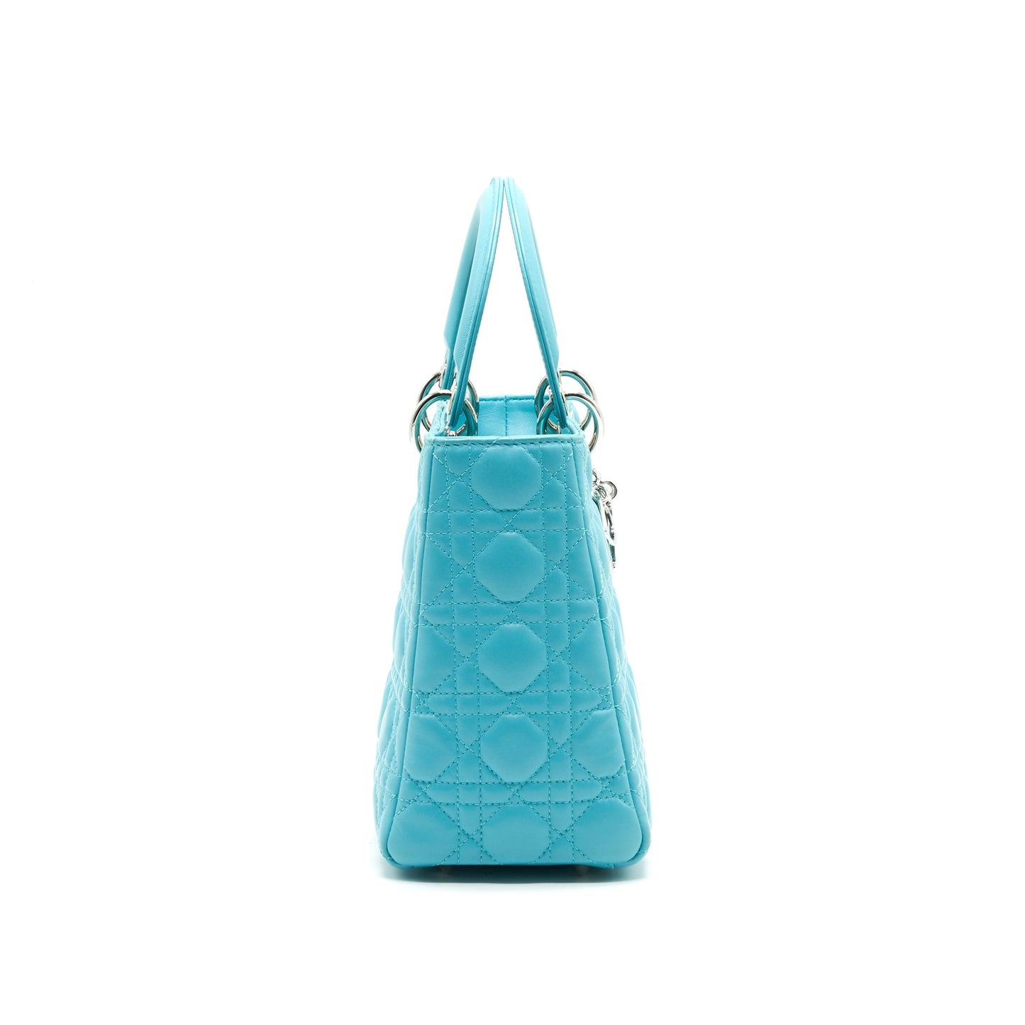 Luxury Dior Medium Lady Luxury Dior Lambskin Blue SHW