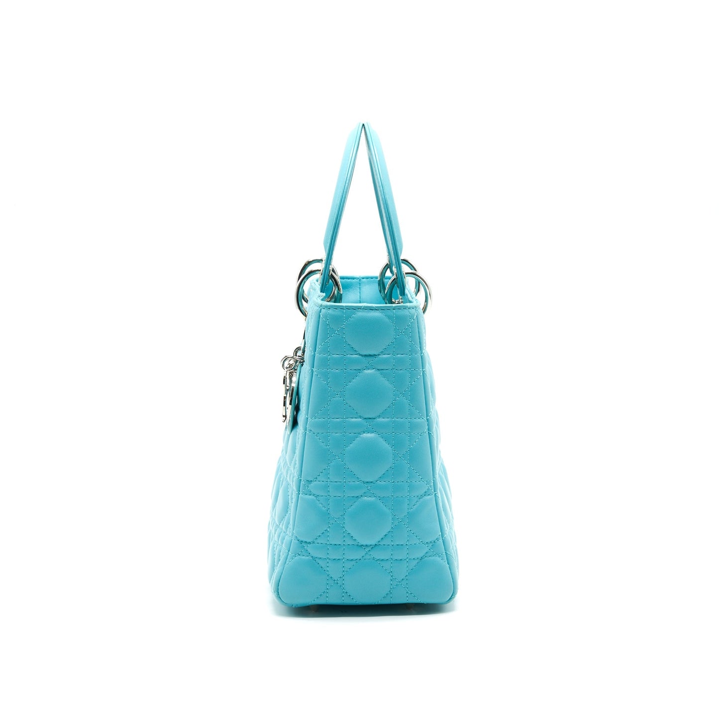 Luxury Dior Medium Lady Luxury Dior Lambskin Blue SHW