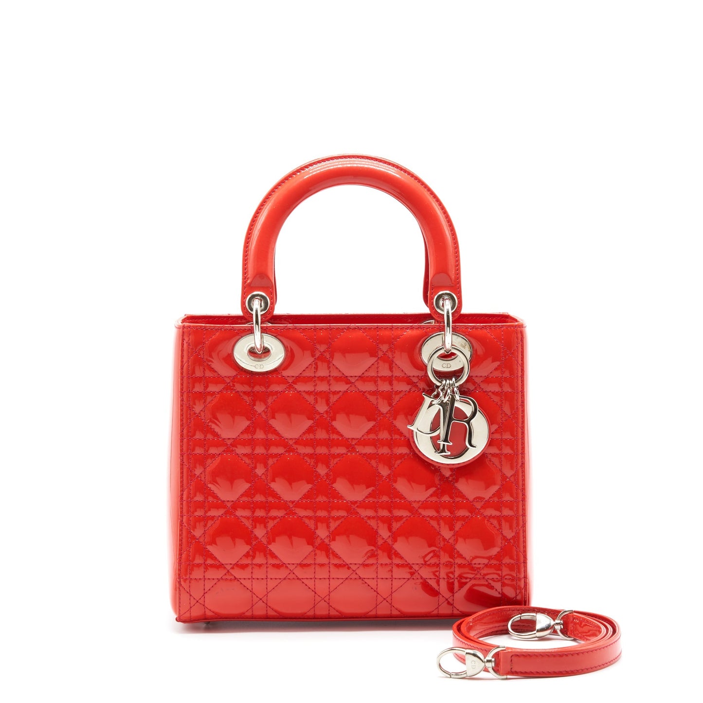 Luxury Dior Medium Lady Luxury Dior Patent Red SHW