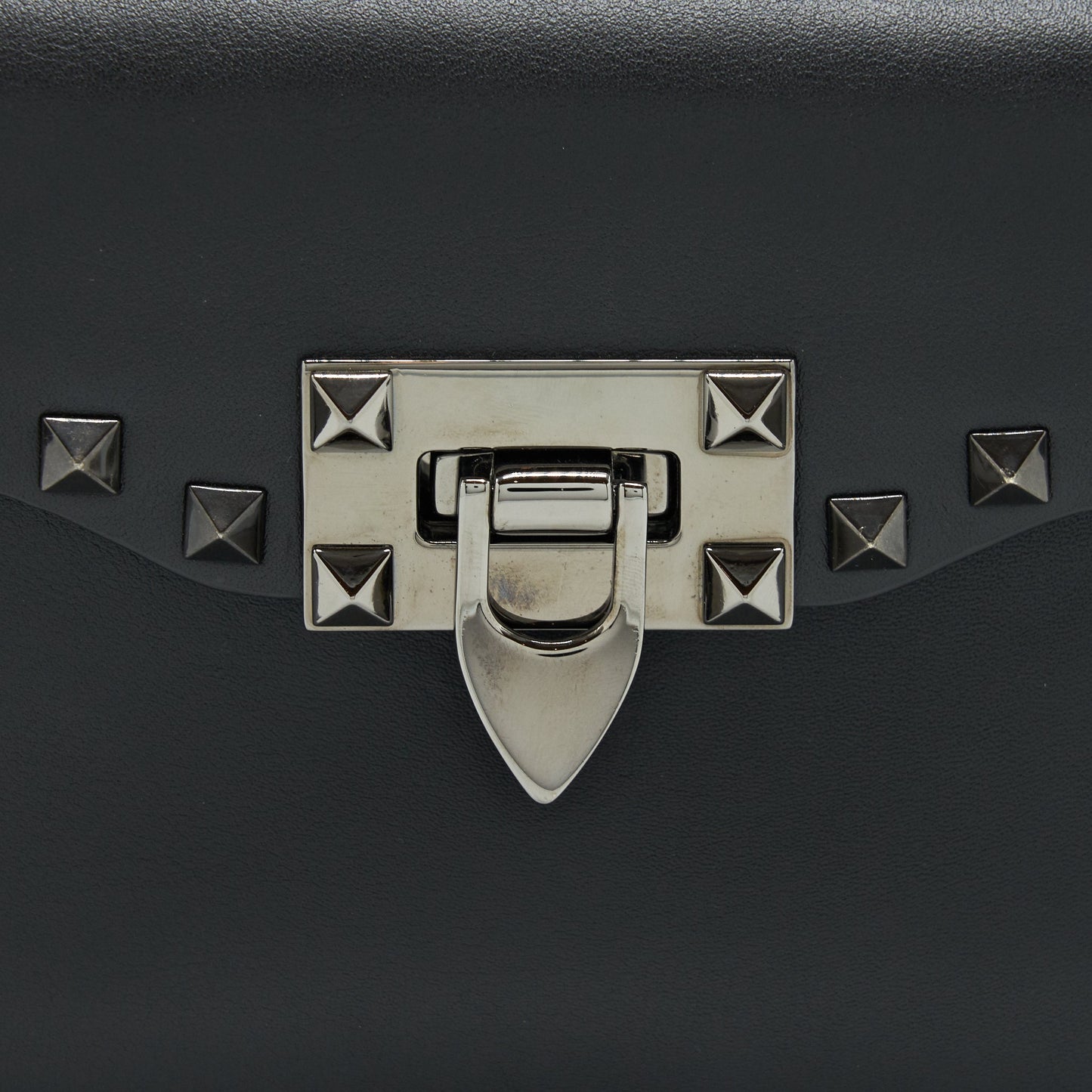 Valentino Garavani small Rockstud Grainy Calfskin Crossbody Bag Black SHW