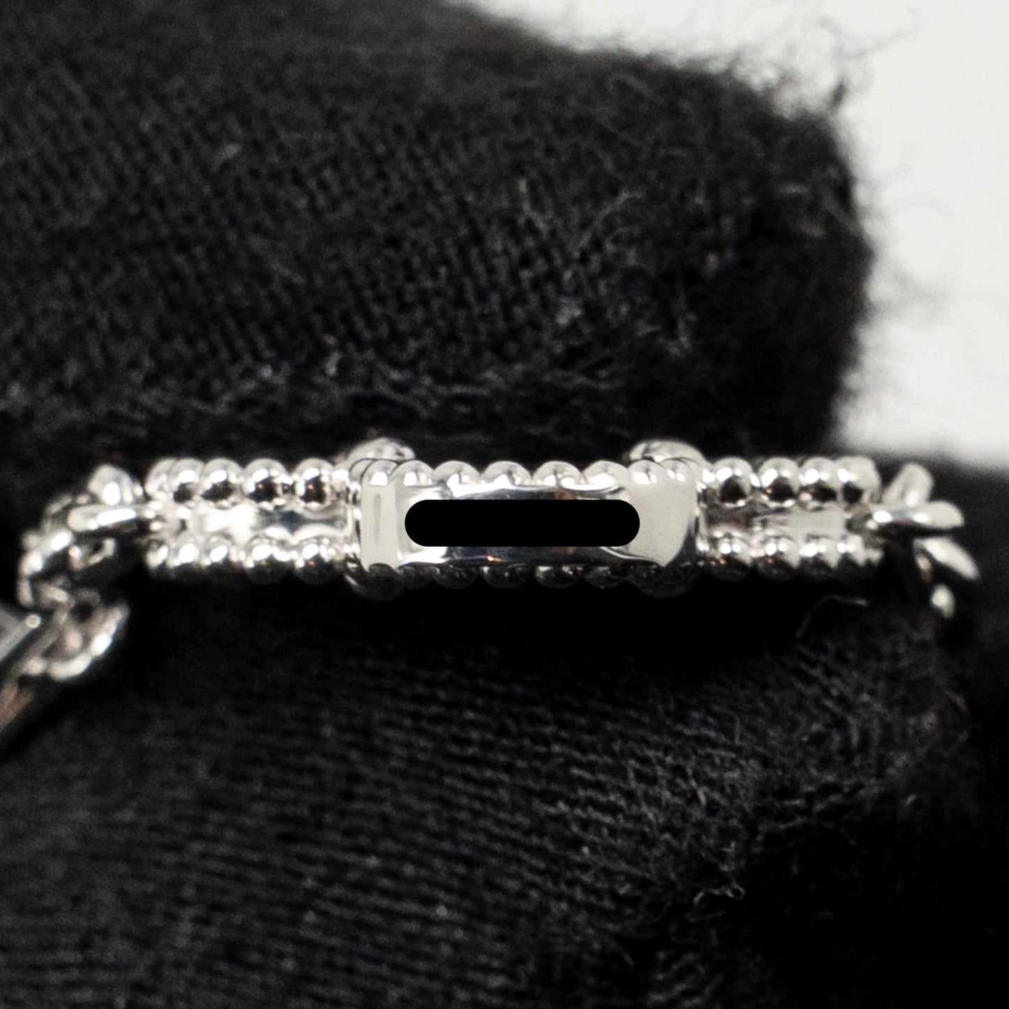 Van Cleef & Arpels Vintage Alhambra Bracelet 5 Motifs Veined Onyx White Gold