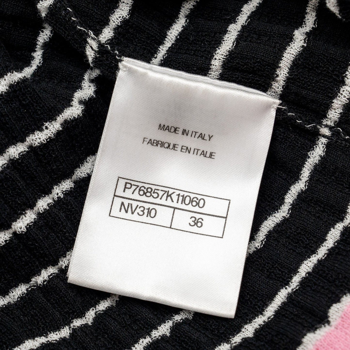 Chanel Size 36 CC Short Sleeve Top Cotton/Polyamide Black/Pink/White