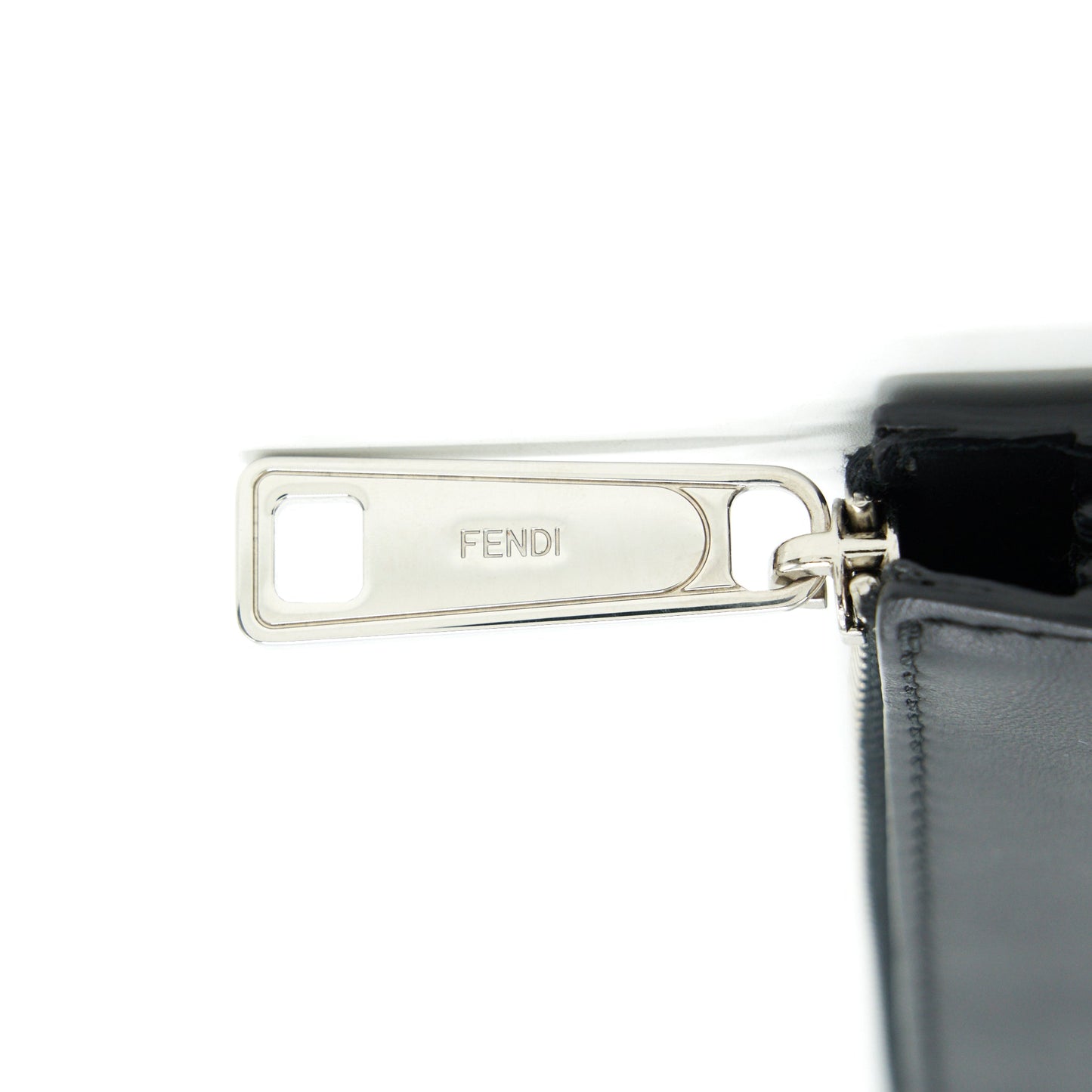 FENDI VOCABULARY 3D LOGO LEATHER POUCH WITH INITIAL
