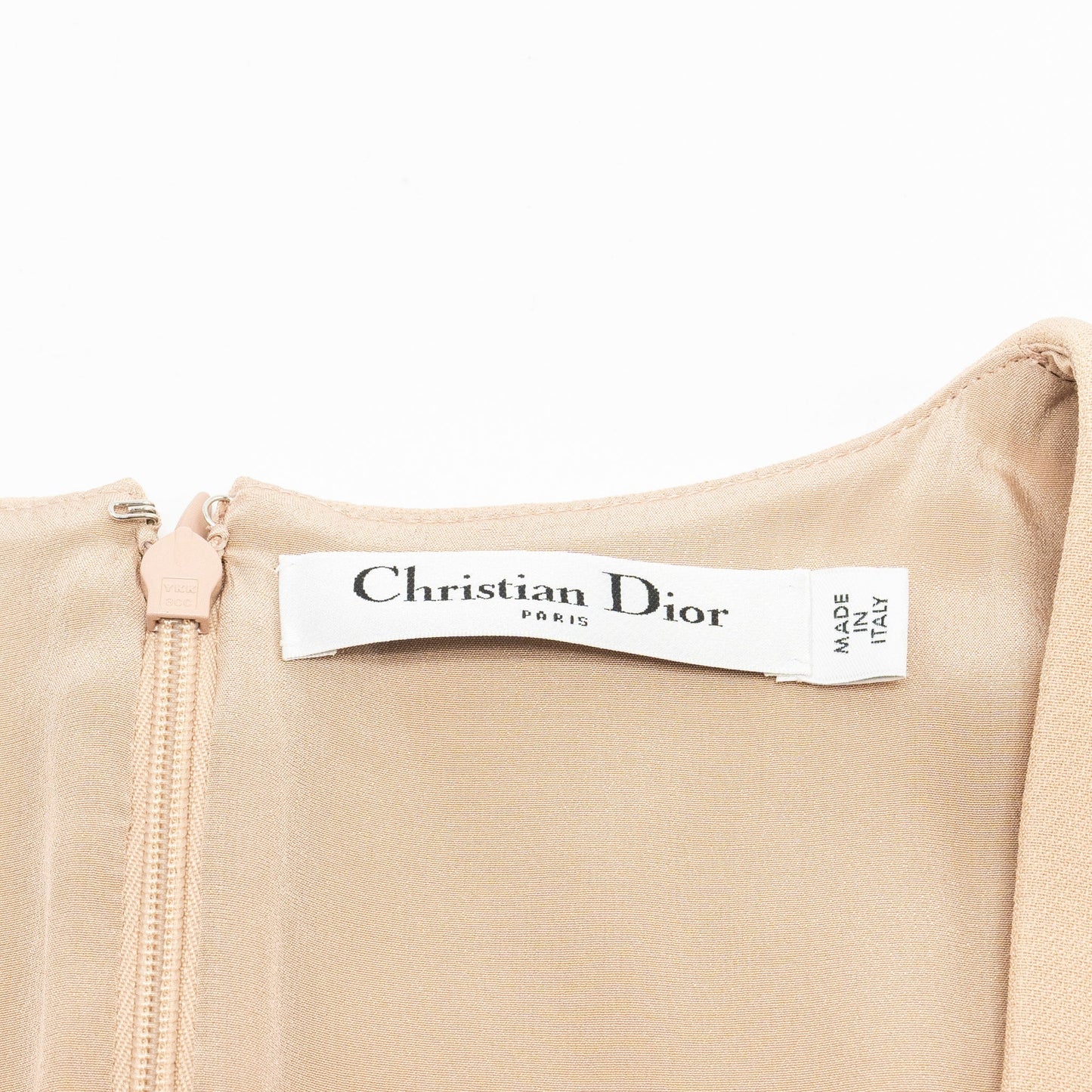 Luxury Dior Size 38 Back Zipped Dress Wool/Silk Light Pink
