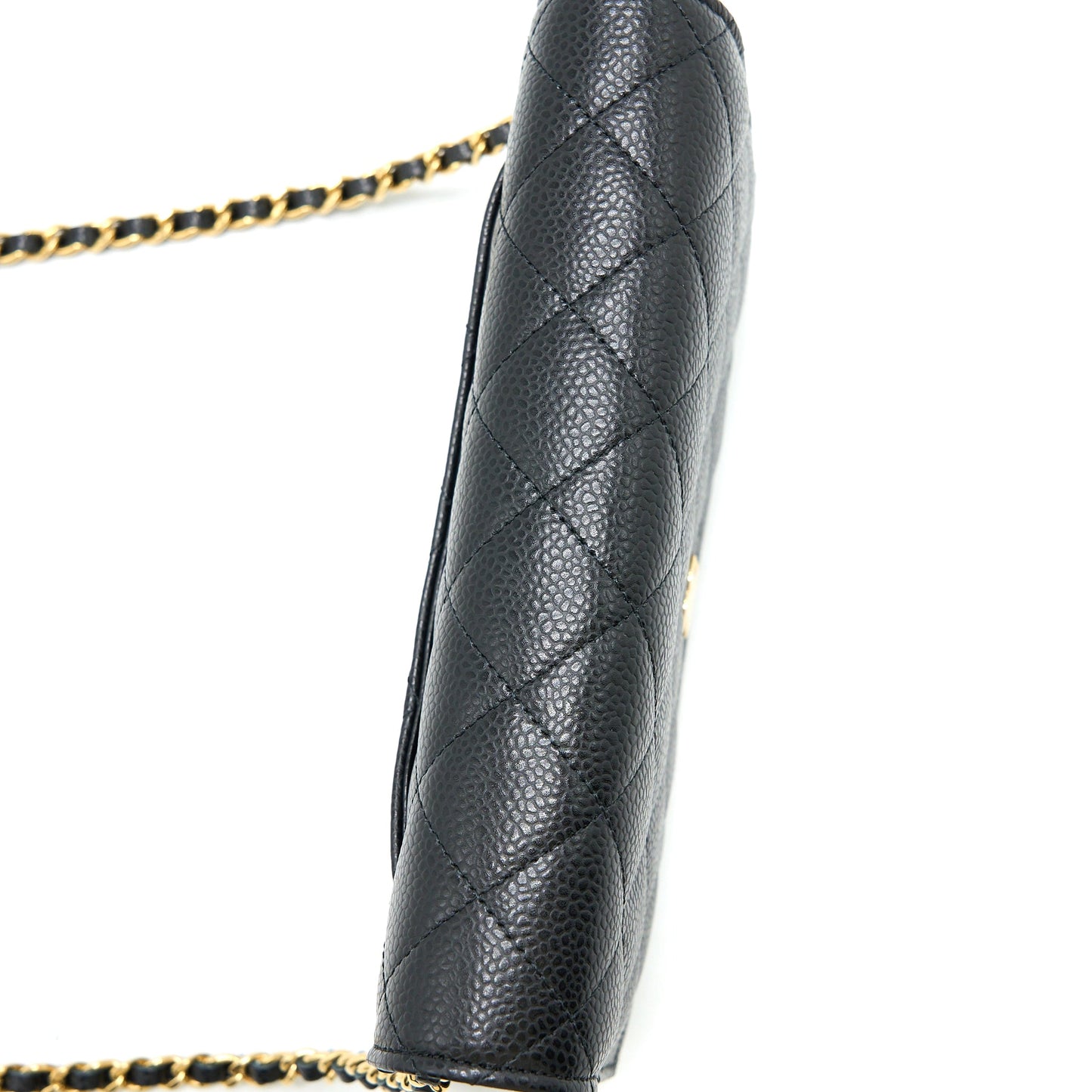 Chanel Classic Wallet On Chain Caviar Black GHW (Microchip)