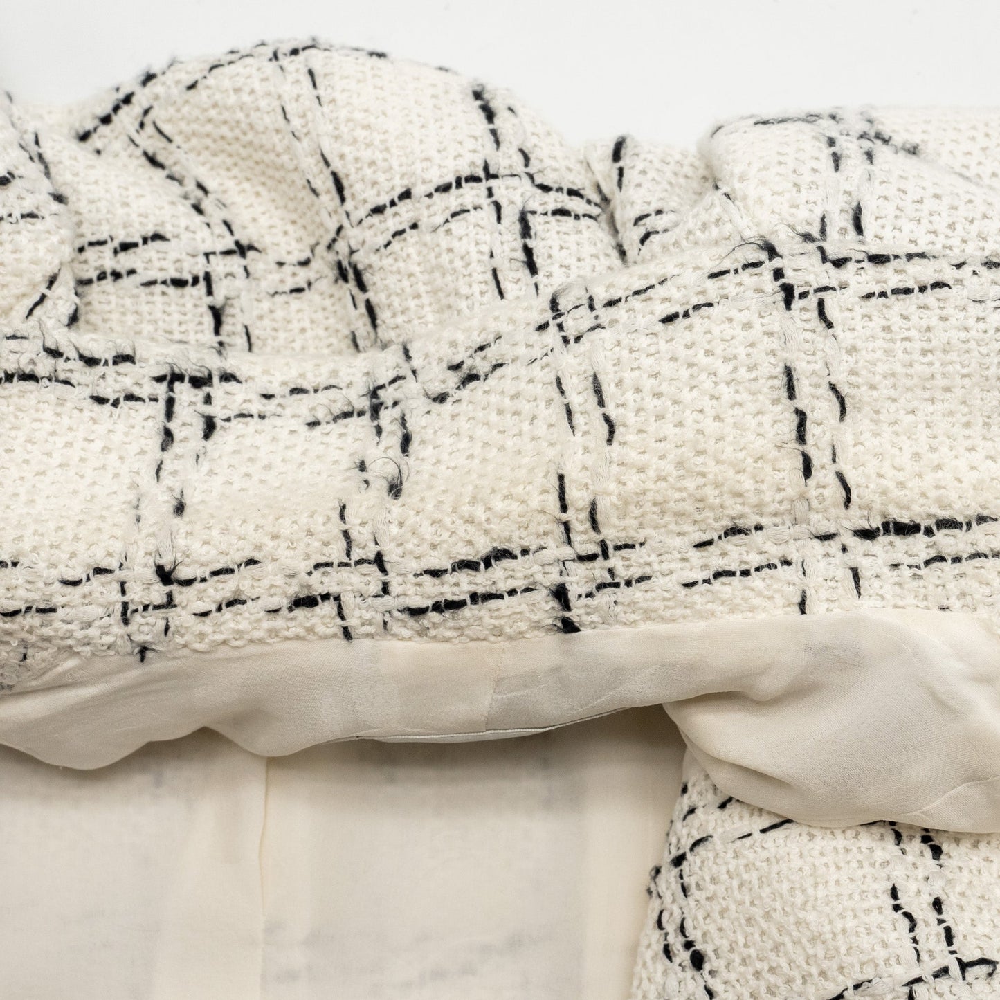 Chanel Size 40 23S Tweed Jacket Cotton White/Black