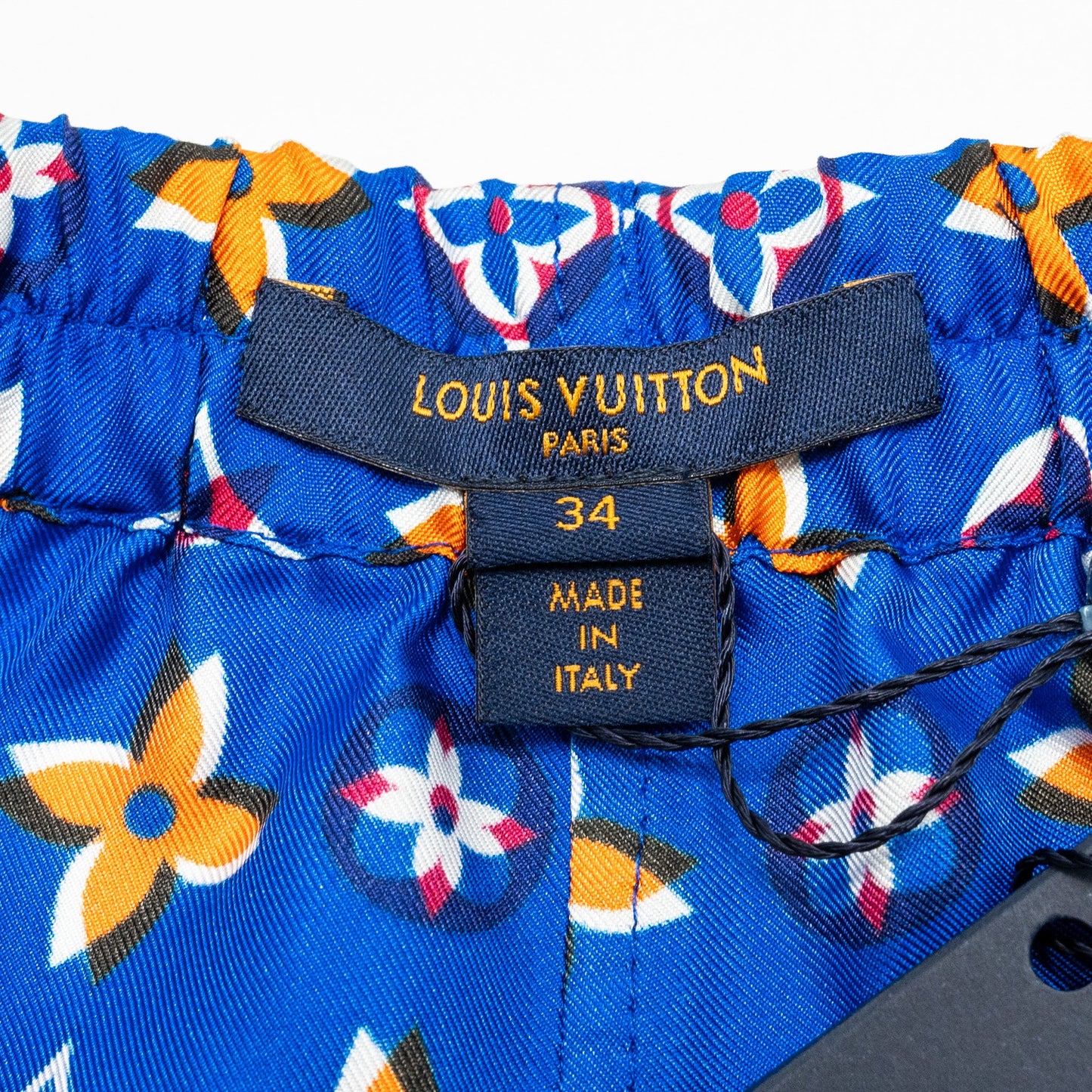 Louis Vuitton Size 34 Monogram Shorts Silk Blue/Multicolour