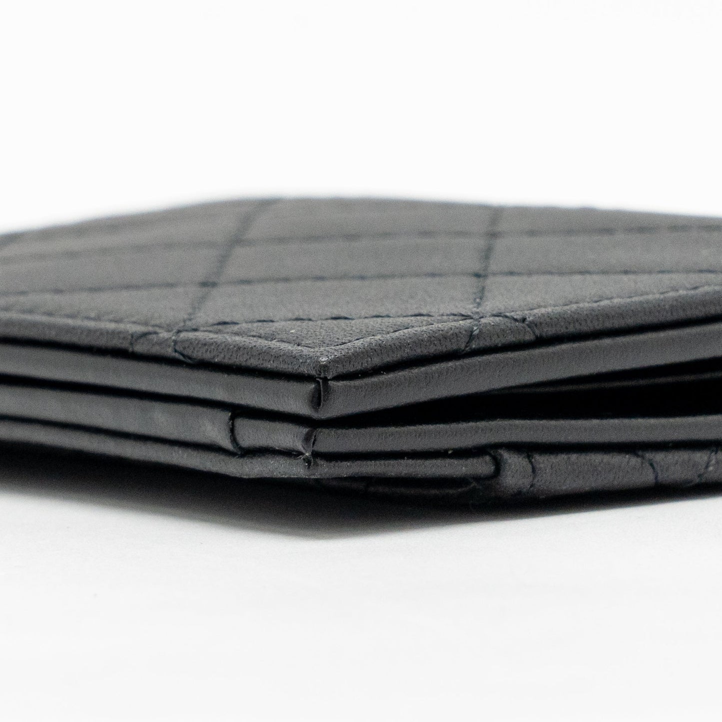 Chanel Quilted CC Card Holder Calfskin Black with Black Hardware (Microchip)