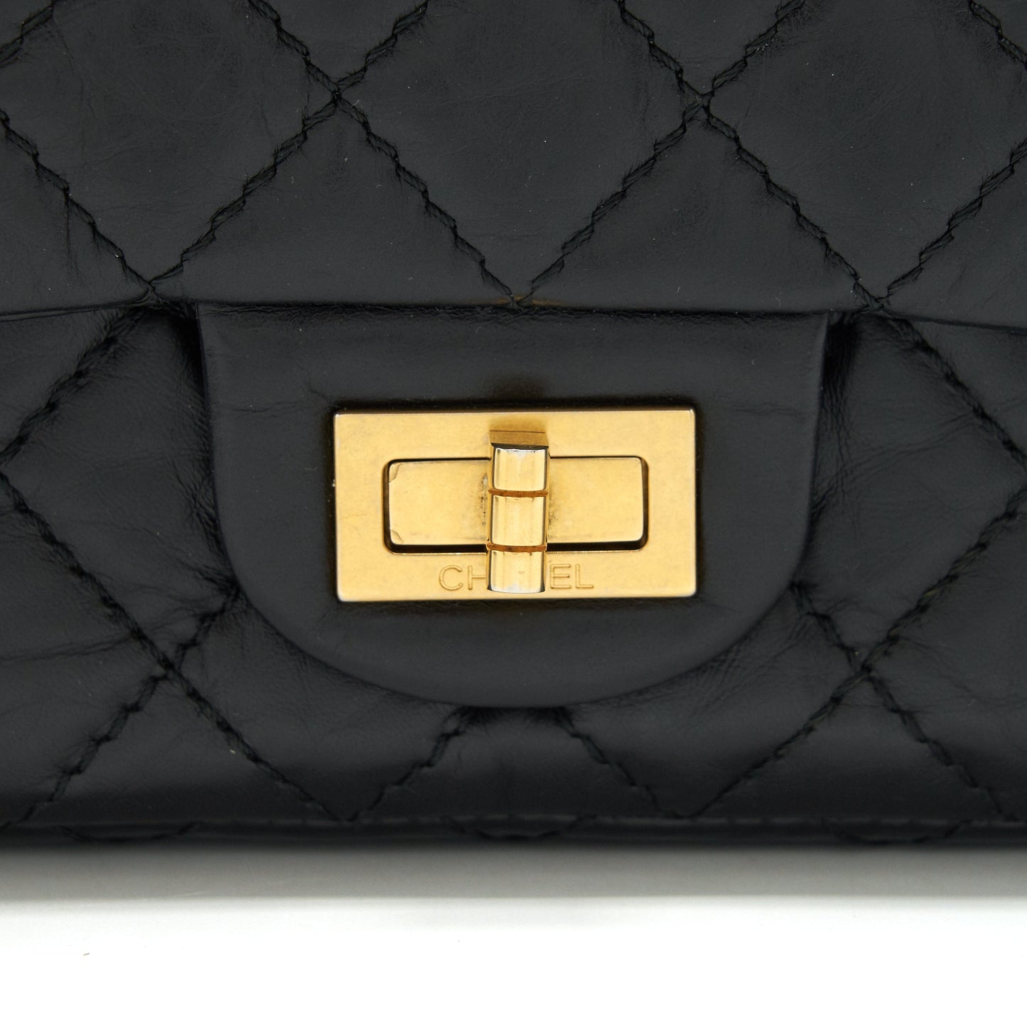 Chanel 2.55 225 Small reissue double flap bag aged Calfskin black GHW