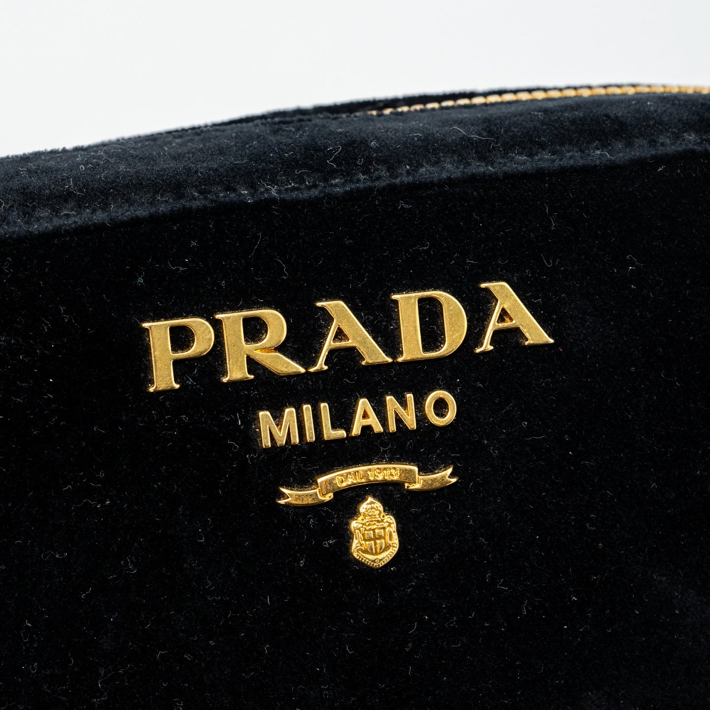 Prada camera bag velvet black GHW