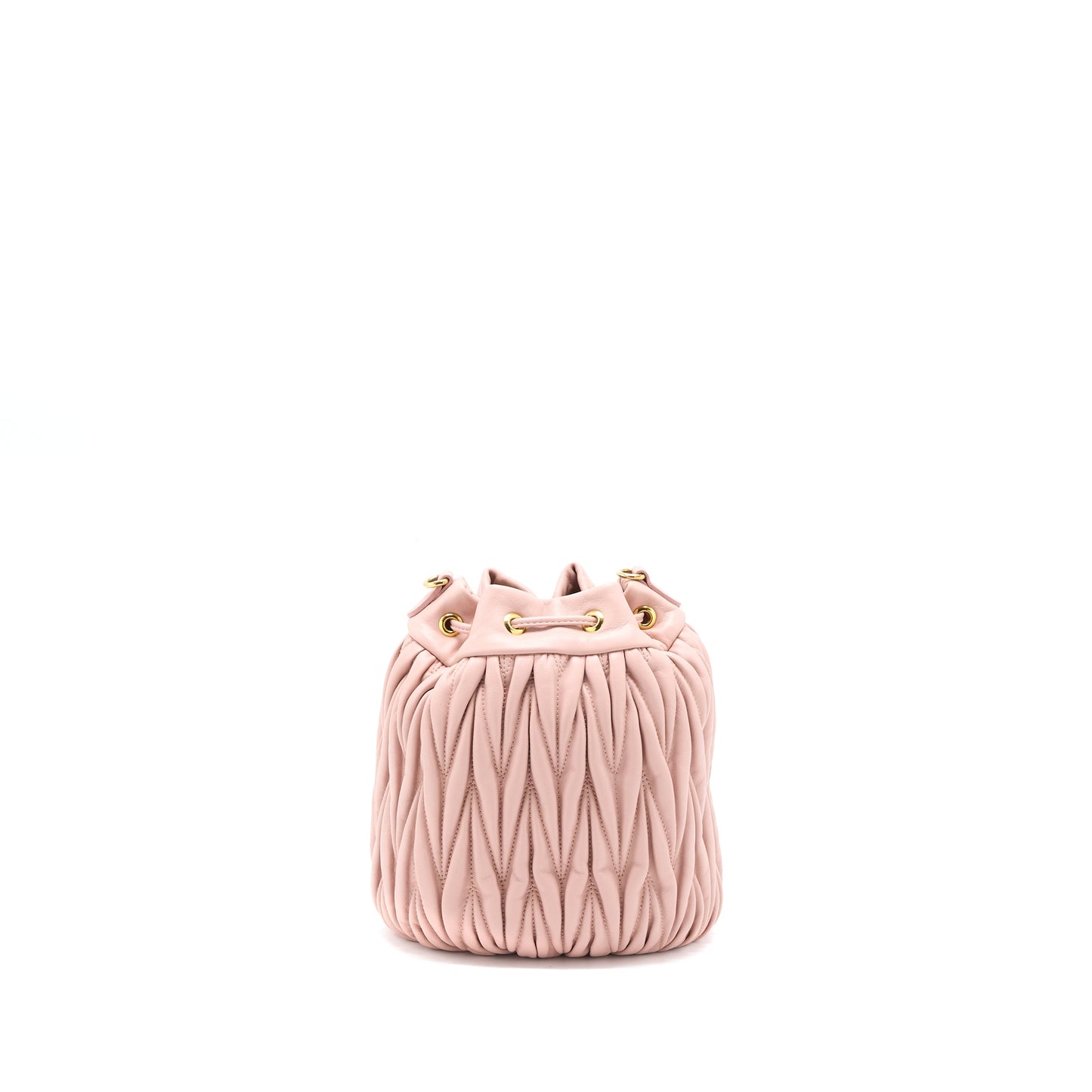 Miumiu Secchiello Matelasse Crossbody Bag Nappa Lambskin Pink GHW