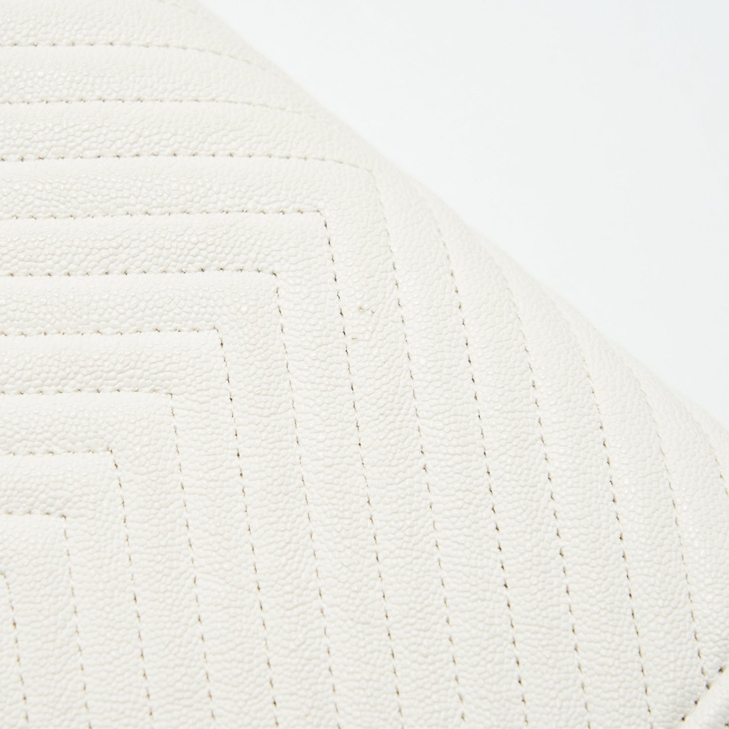 Chanel Chevron Caviar Wallet on Chain Ivory LGHW