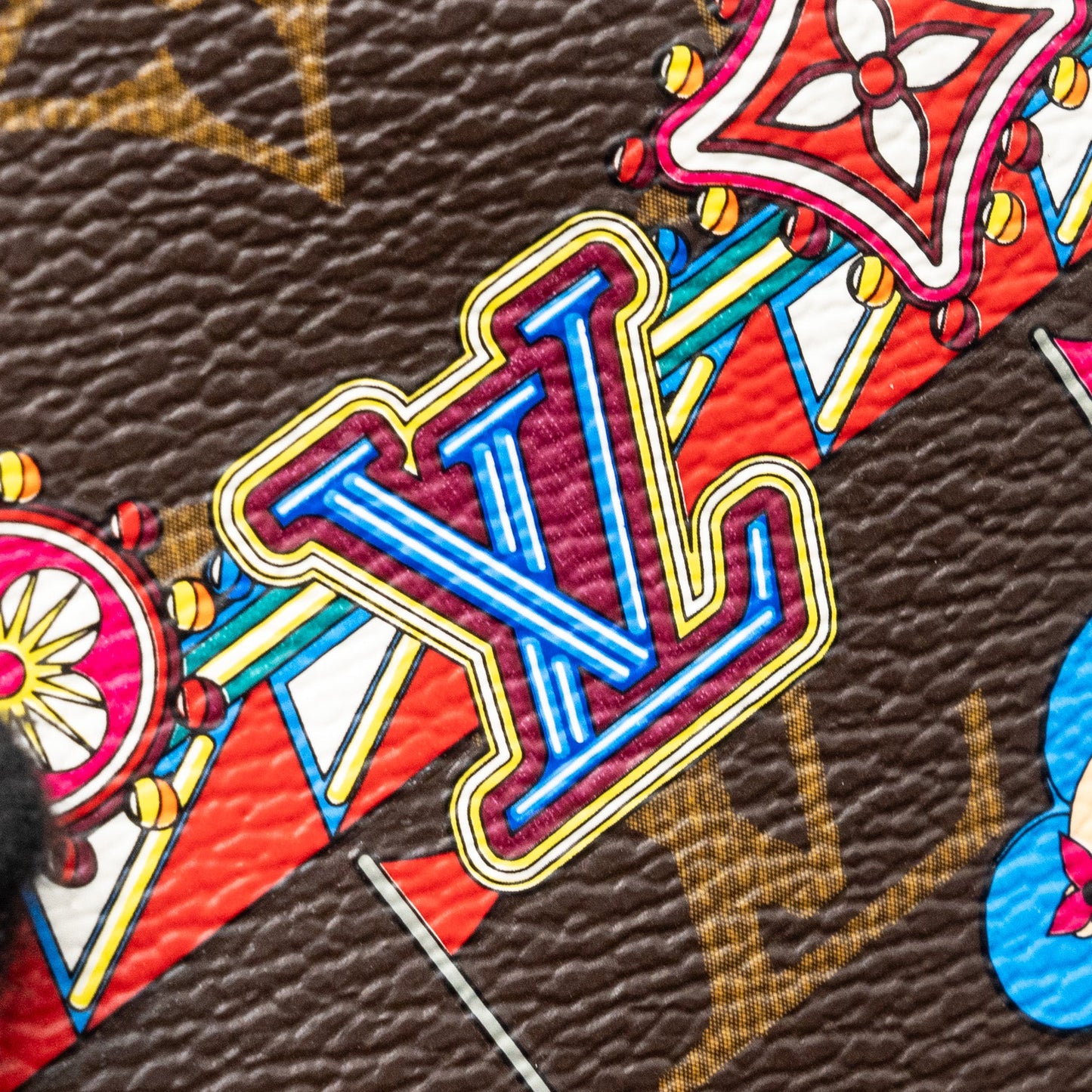 Louis Vuitton Round Coin Pouch Vivienne Bumper Car Monogram Canvas Multicolour GHW