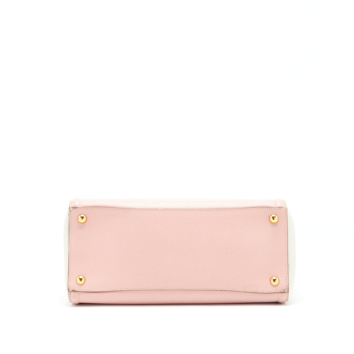 Prada Top Handle Saffiano tote bag Calfskin Pink/ White GHW