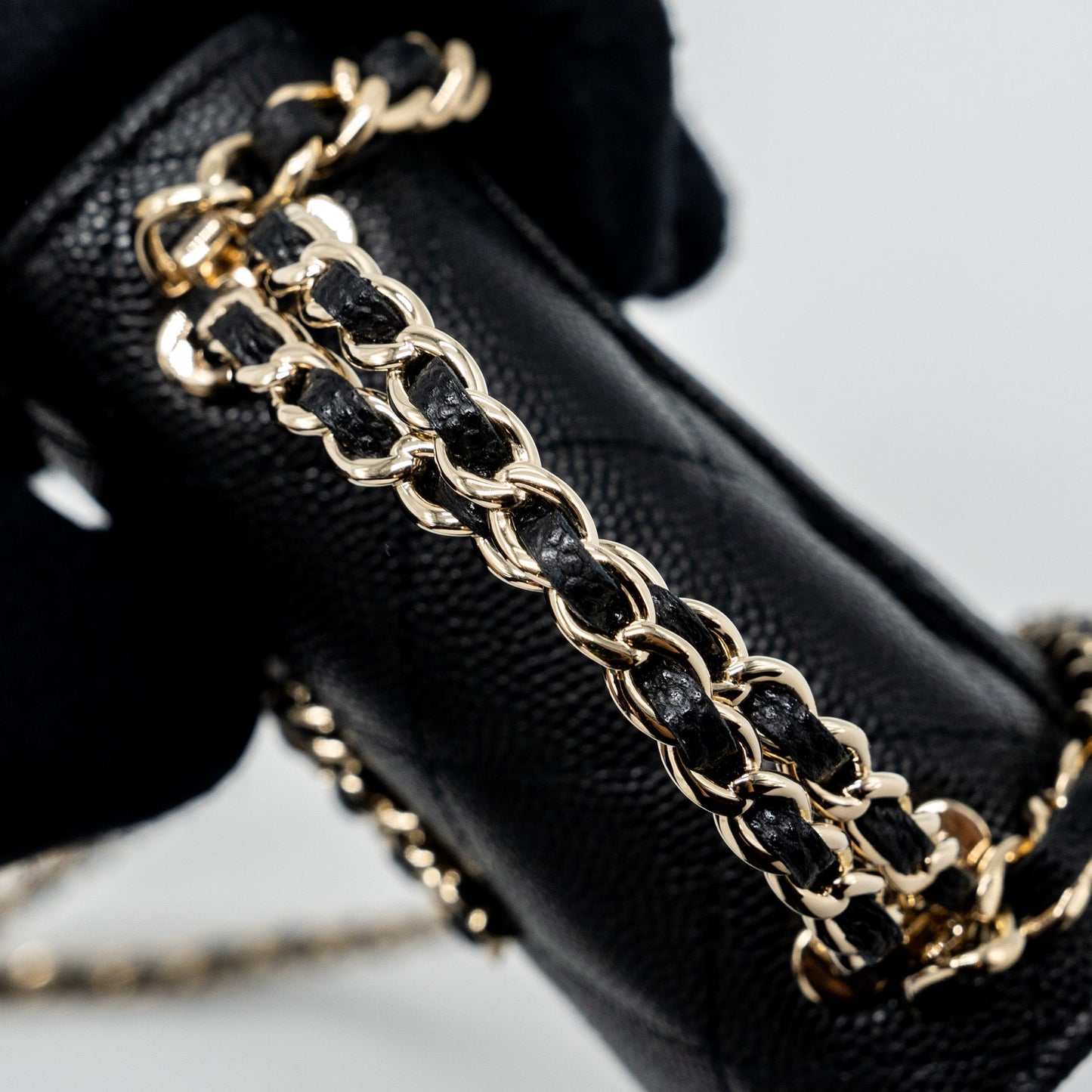 Chanel Mini Top Handle Flap Bag Caviar Black LGHW (microchip)