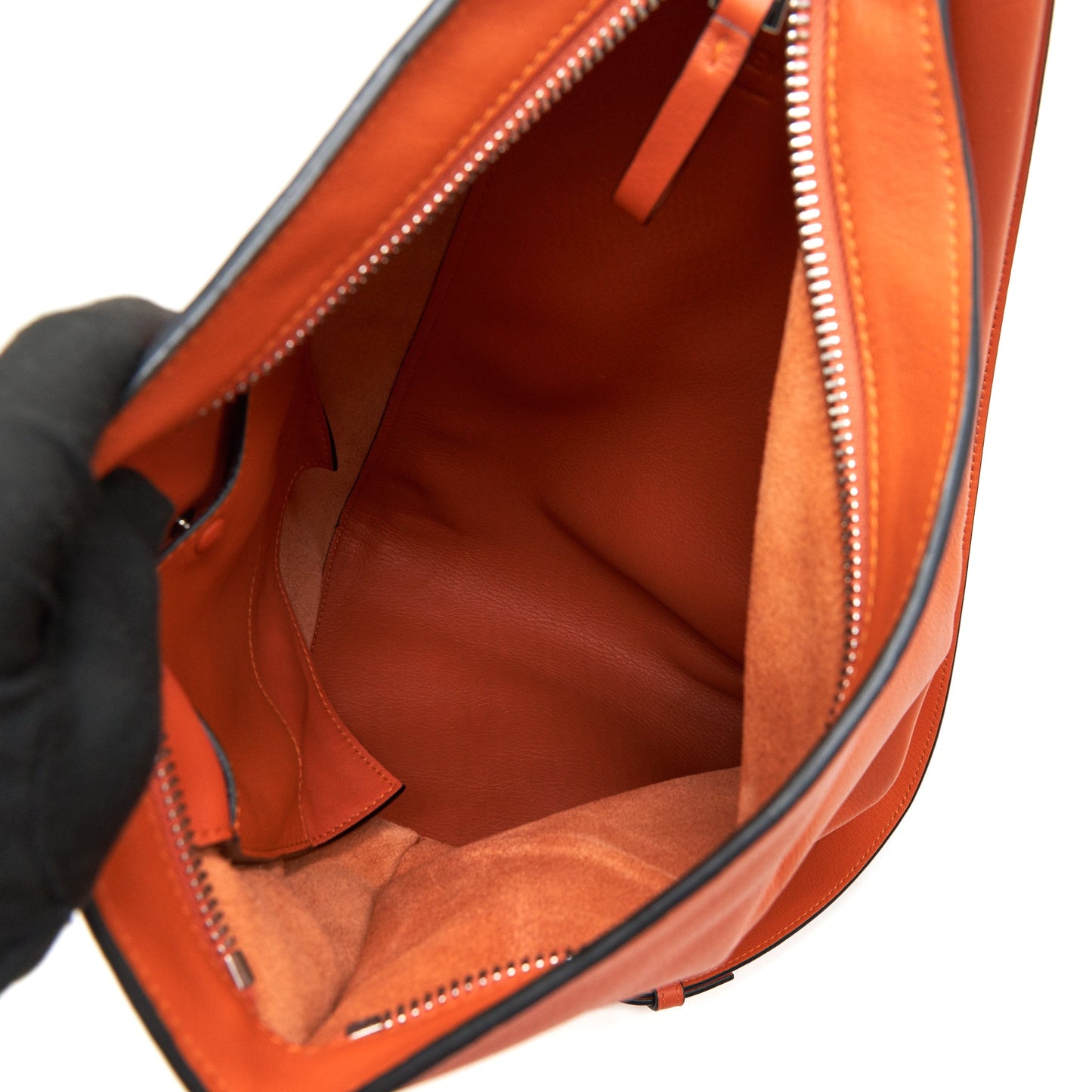LOEWE Anton Sling in Soft Grained Calfskin in Pumpkin