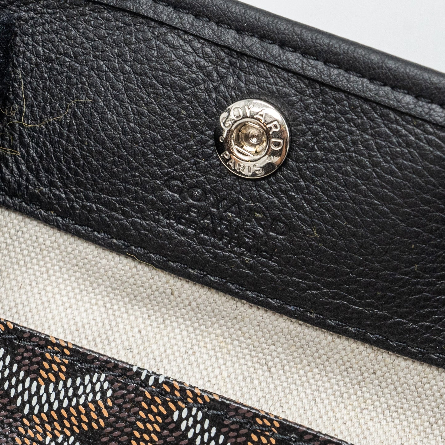 GOYARD Anjou mini bag canvas/calfskin black SHW