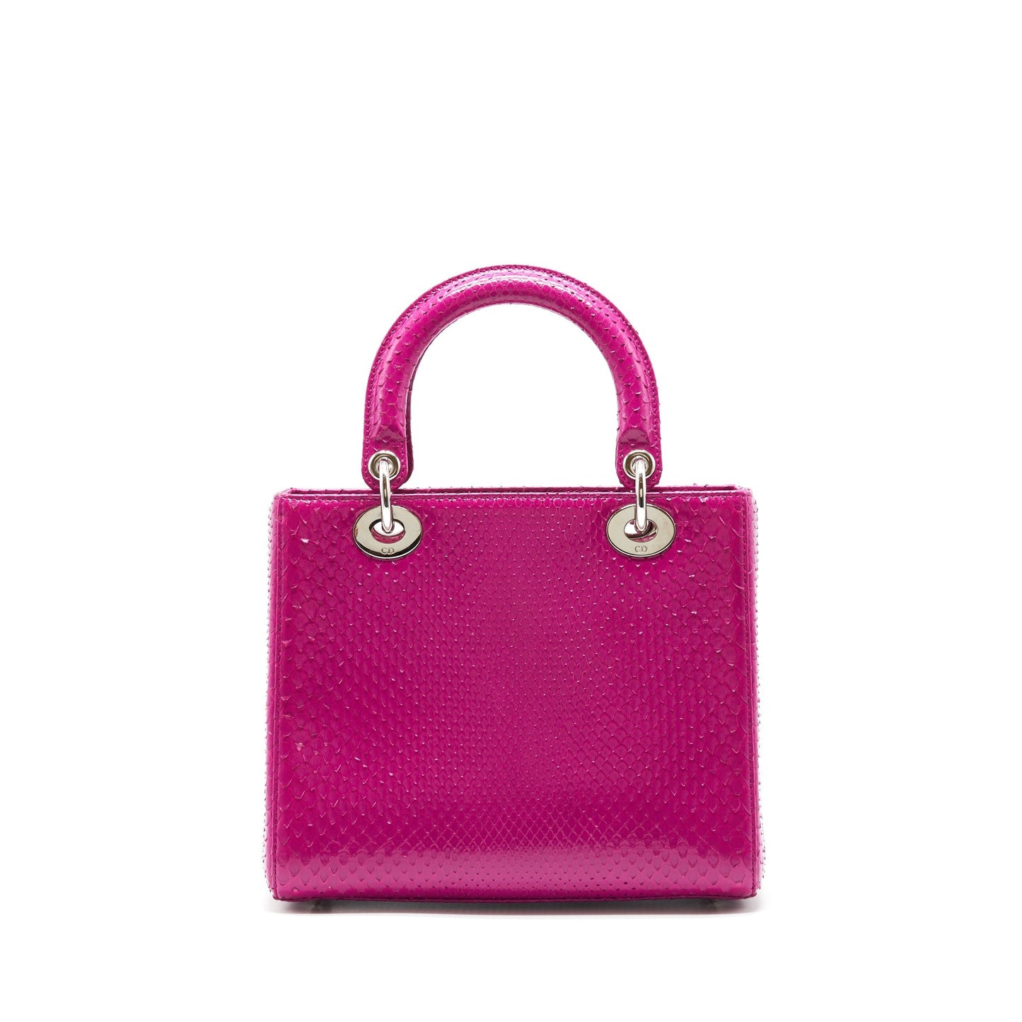 Luxury Dior Medium Lady Luxury Dior bag Python Dark Pink SHW