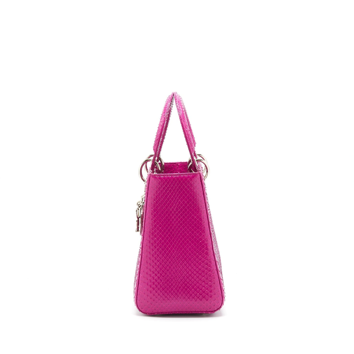 Luxury Dior Medium Lady Luxury Dior bag Python Dark Pink SHW