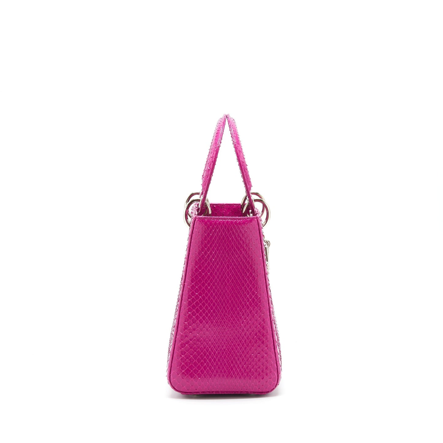 Luxury Dior Medium Lady Luxury Dior bag Python Dark Pink SHW