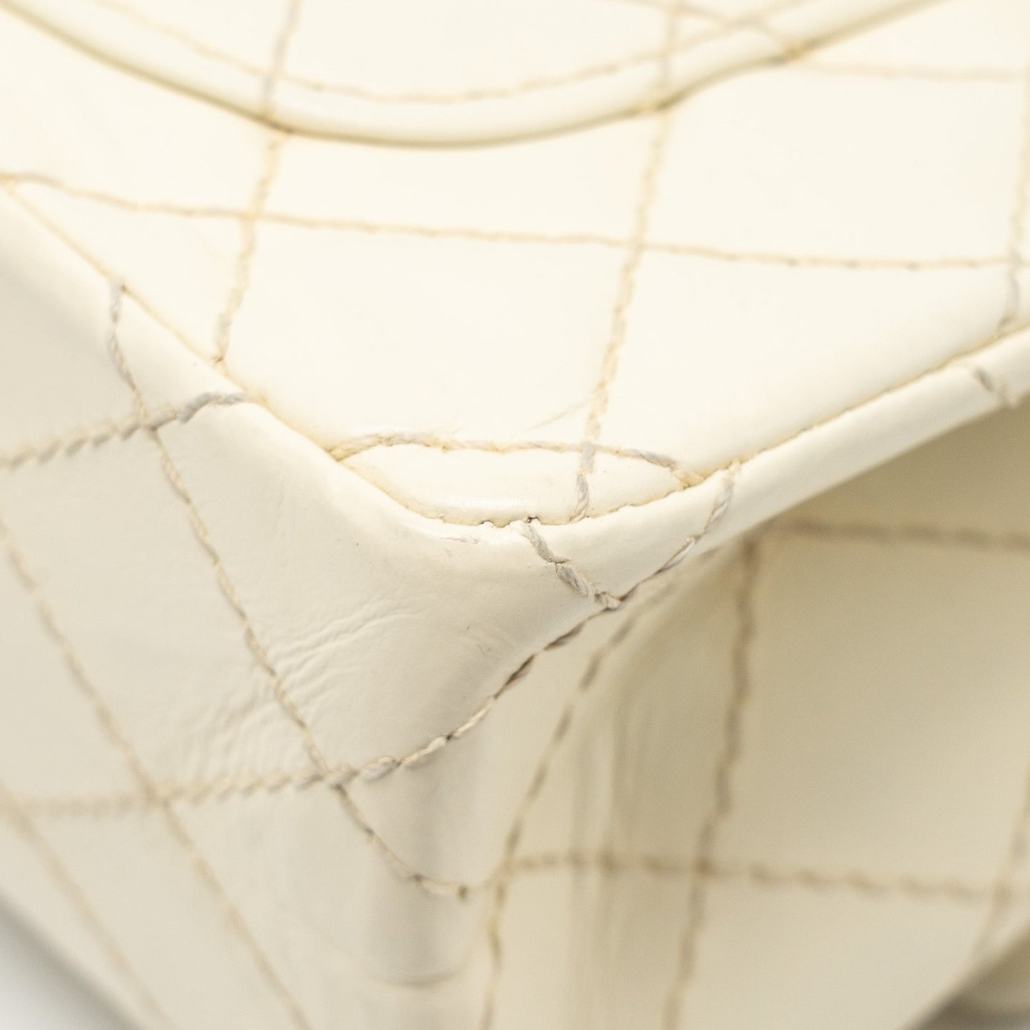 Chanel Mini 2.55 Reissue Flap Bag Aged Calfskin Creamy White With Ruthenium Hardware