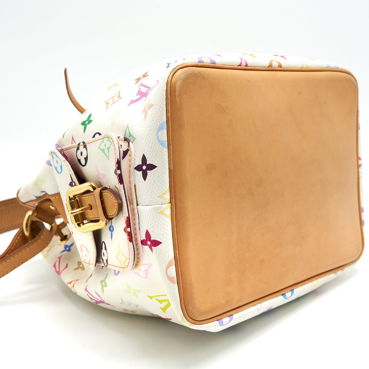 LOUIS VUITTON Petit Noe Shoulder Bag Monogram Canvas Multicolor White